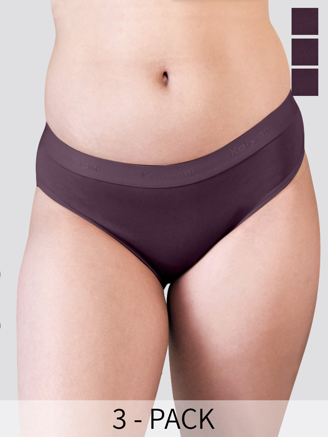 Kalyani Sensa D/C Pack Of 3 Low-Rise Anti-Odour Bikini Briefs, Violet
Kalyani Sensa D/C Pack Of 3 Low-Rise Anti-Odour Bikini Briefs, Violet