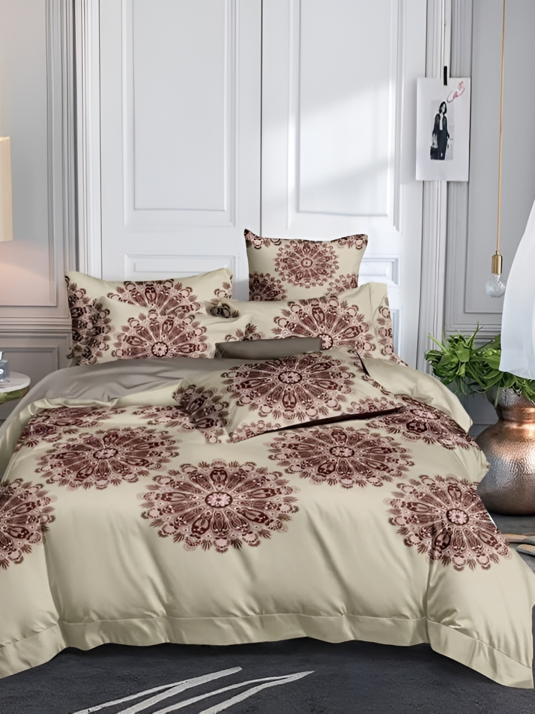 MallowWorld Yellow & Maroon Printed 200 TC Double King Bed Cover With 2 Pillow Covers
MallowWorld Yellow & Maroon Printed 200 TC Double King Bed Cover With 2 Pillow Covers