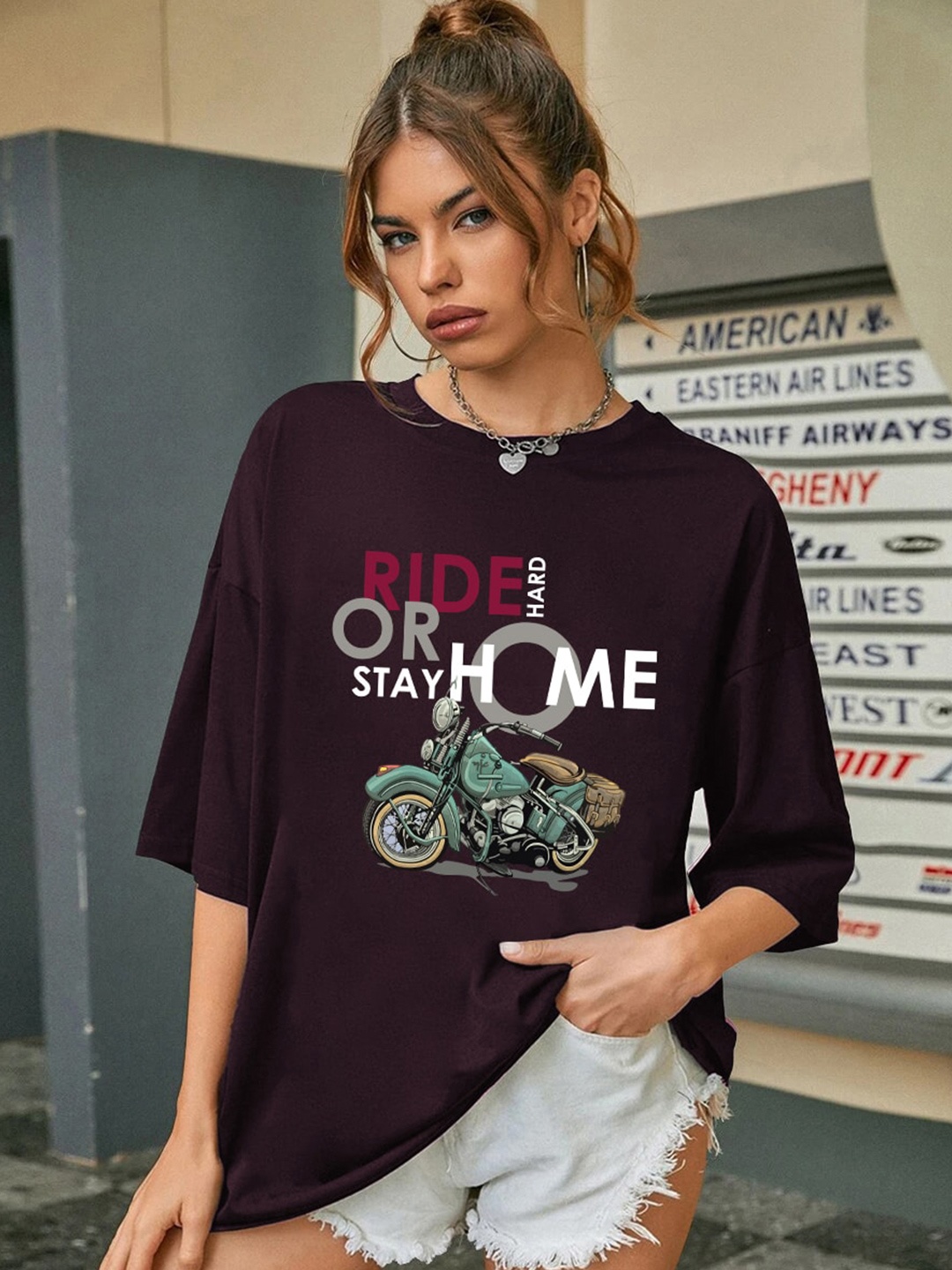 CHKOKKO Typography Printed Round Neck Extended Sleeves Oversized Cotton Casual T-shirt, Violet
CHKOKKO Typography Printed Round Neck Extended Sleeves Oversized Cotton Casual T-shirt, Violet