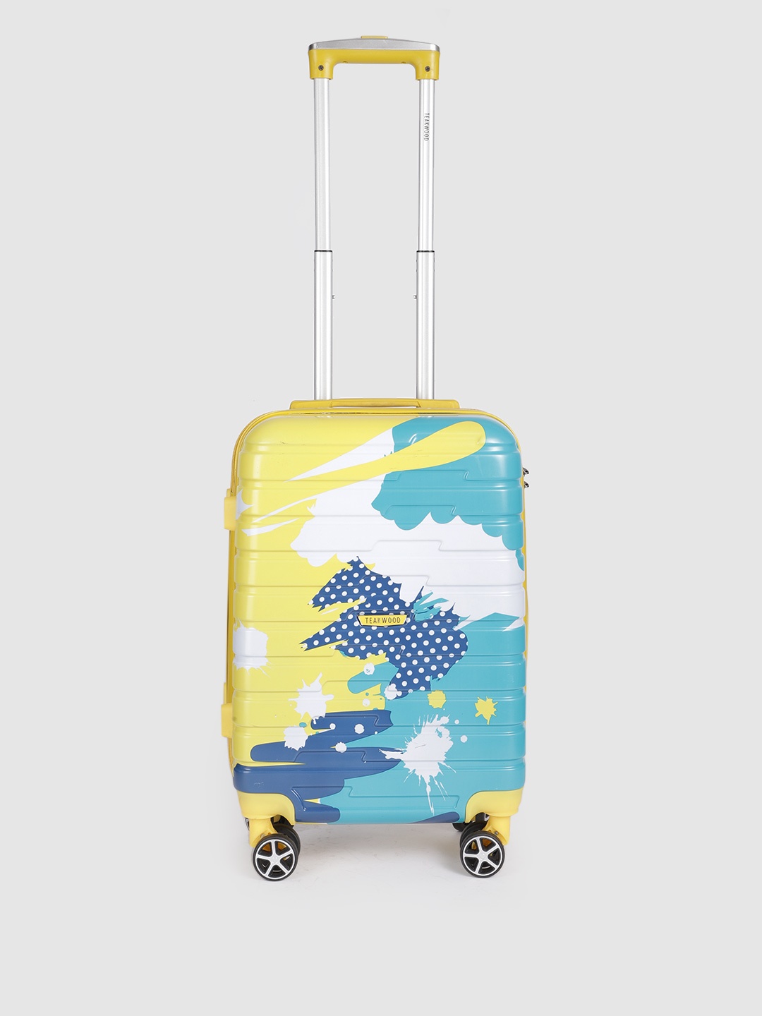 Teakwood Leathers Cracker 360 Degree Rotation Hard-Sided Cabin-Sized Trolley Bag 32L, Yellow
Teakwood Leathers Cracker 360 Degree Rotation Hard-Sided Cabin-Sized Trolley Bag 32L, Yellow