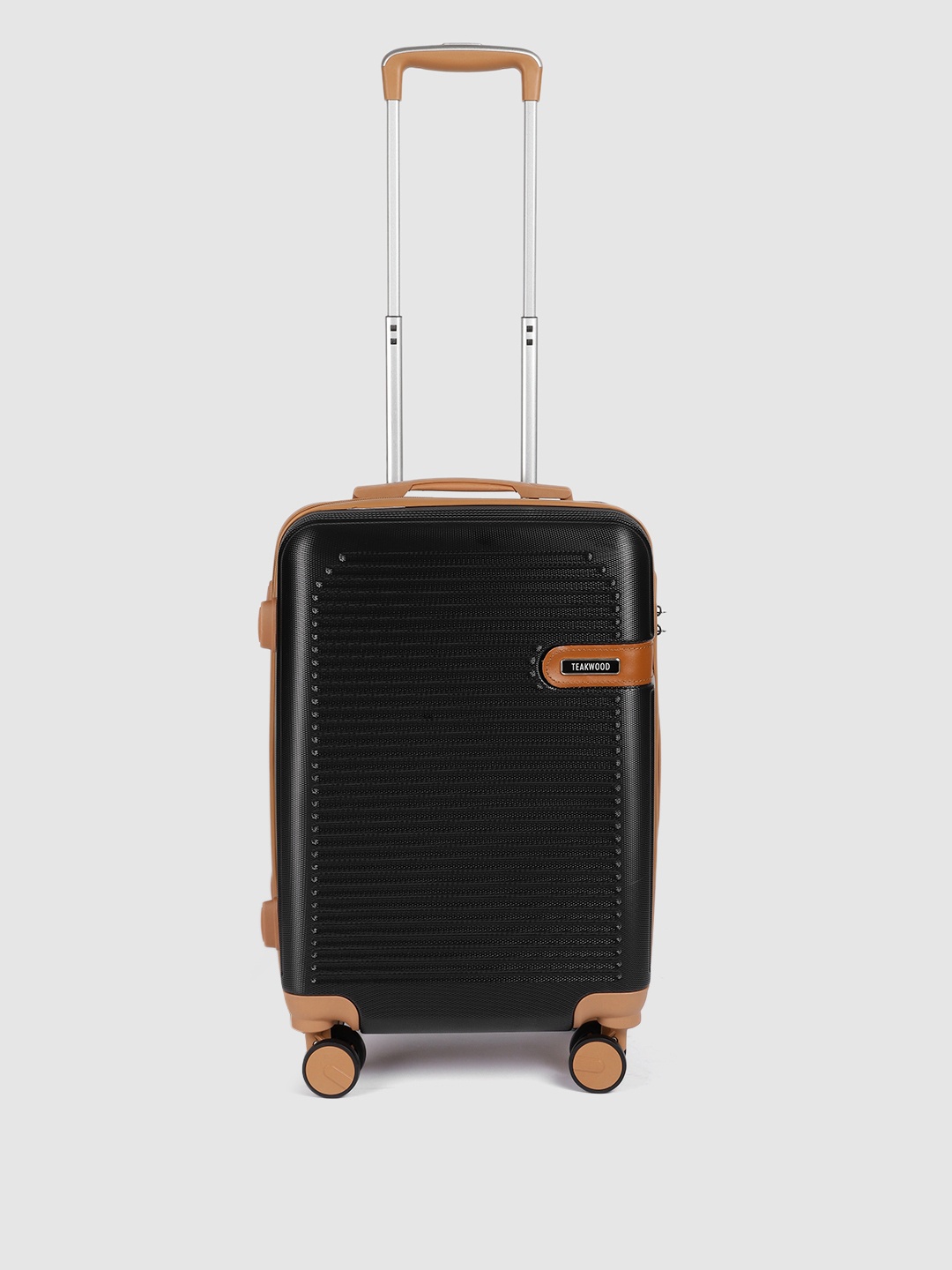 Teakwood Leathers Textured 360-Degree Rotation Hard-Sided Cabin-Sized Trolley Bag 38L, Black
Teakwood Leathers Textured 360-Degree Rotation Hard-Sided Cabin-Sized Trolley Bag 38L, Black