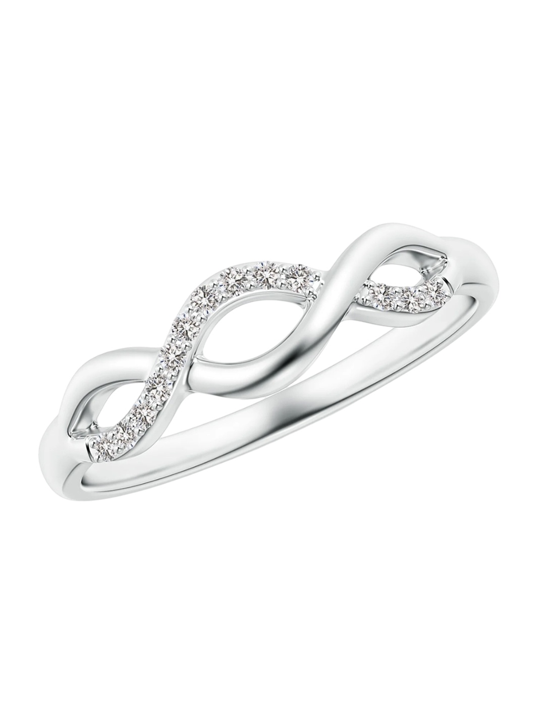 Angara 18KT White Gold Single Sided Natural Diamond Criss-Cross Infinity Ring, Silver
Angara 18KT White Gold Single Sided Natural Diamond Criss-Cross Infinity Ring, Silver
