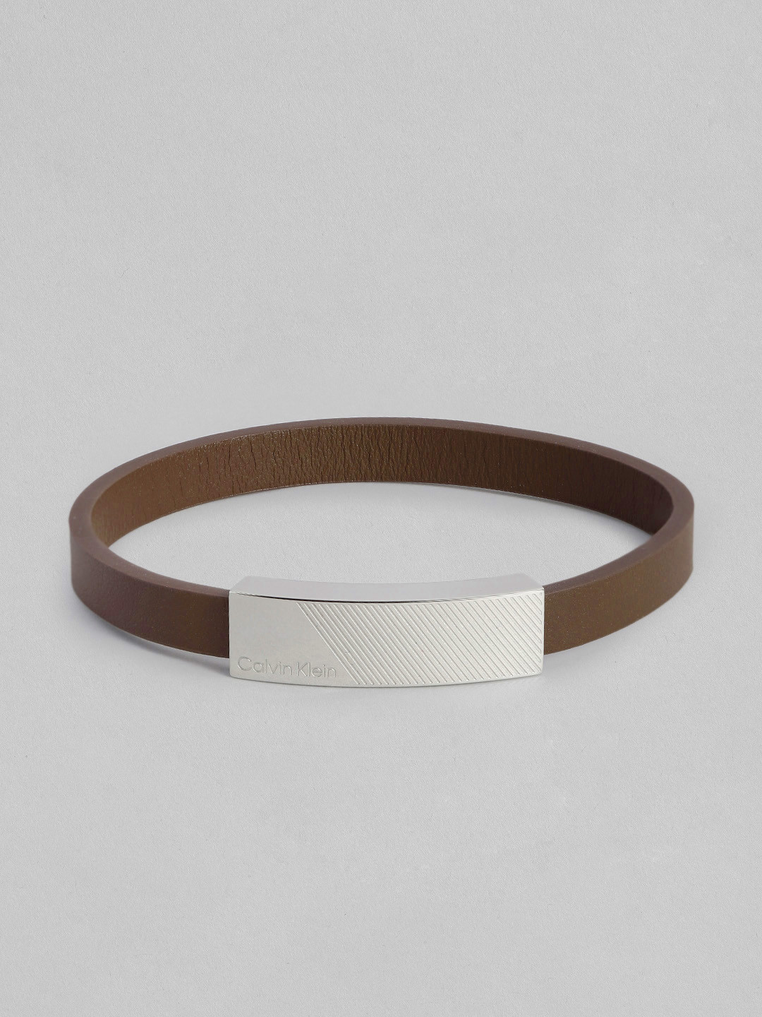 Calvin Klein Men Architectural Lines Leather Wraparound Bracelet, Brown 
Calvin Klein Men Architectural Lines Leather Wraparound Bracelet, Brown