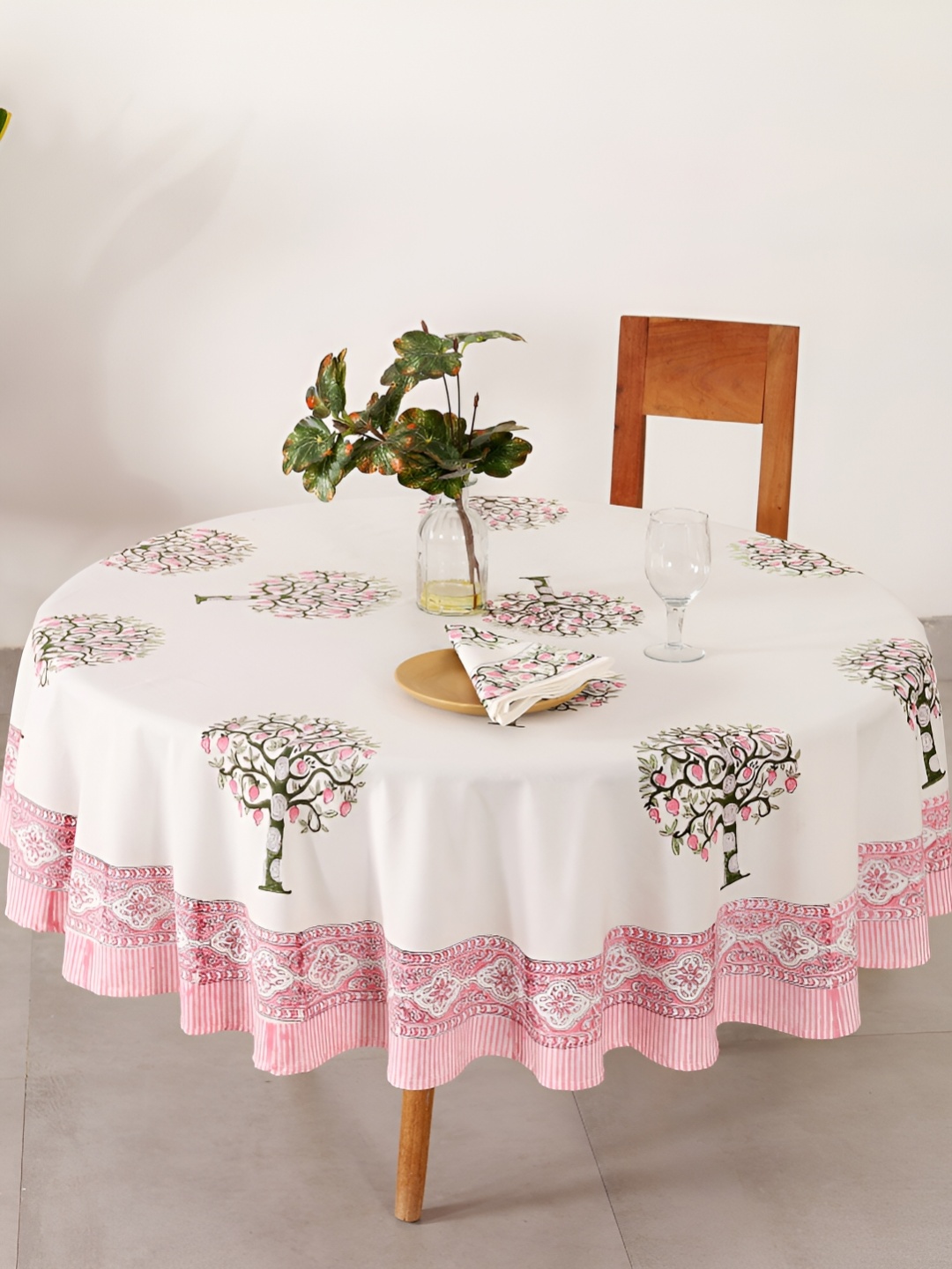 HANDICRAFT PALACE Green Floral Printed Cotton 8 Seater Round Table Cover With Napkin Set
HANDICRAFT PALACE Green Floral Printed Cotton 8 Seater Round Table Cover With Napkin Set