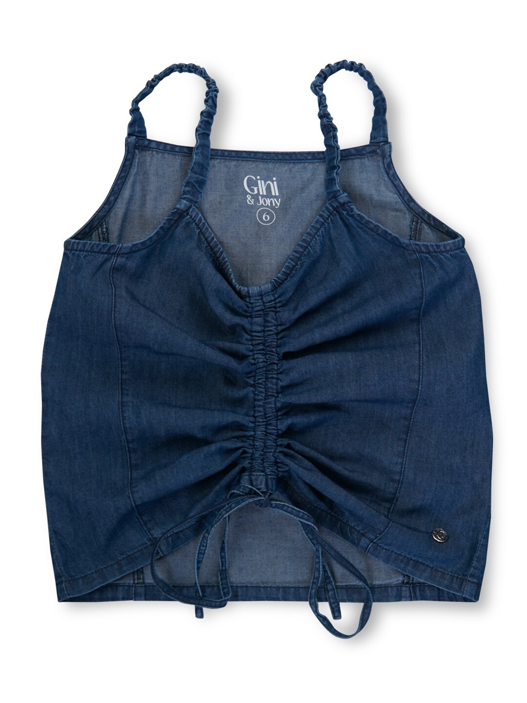 Gini and Jony Girls Self Design Shoulder Straps Sleeveless Cotton Denim Crop Top, Navy blue
Gini and Jony Girls Self Design Shoulder Straps Sleeveless Cotton Denim Crop Top, Navy blue