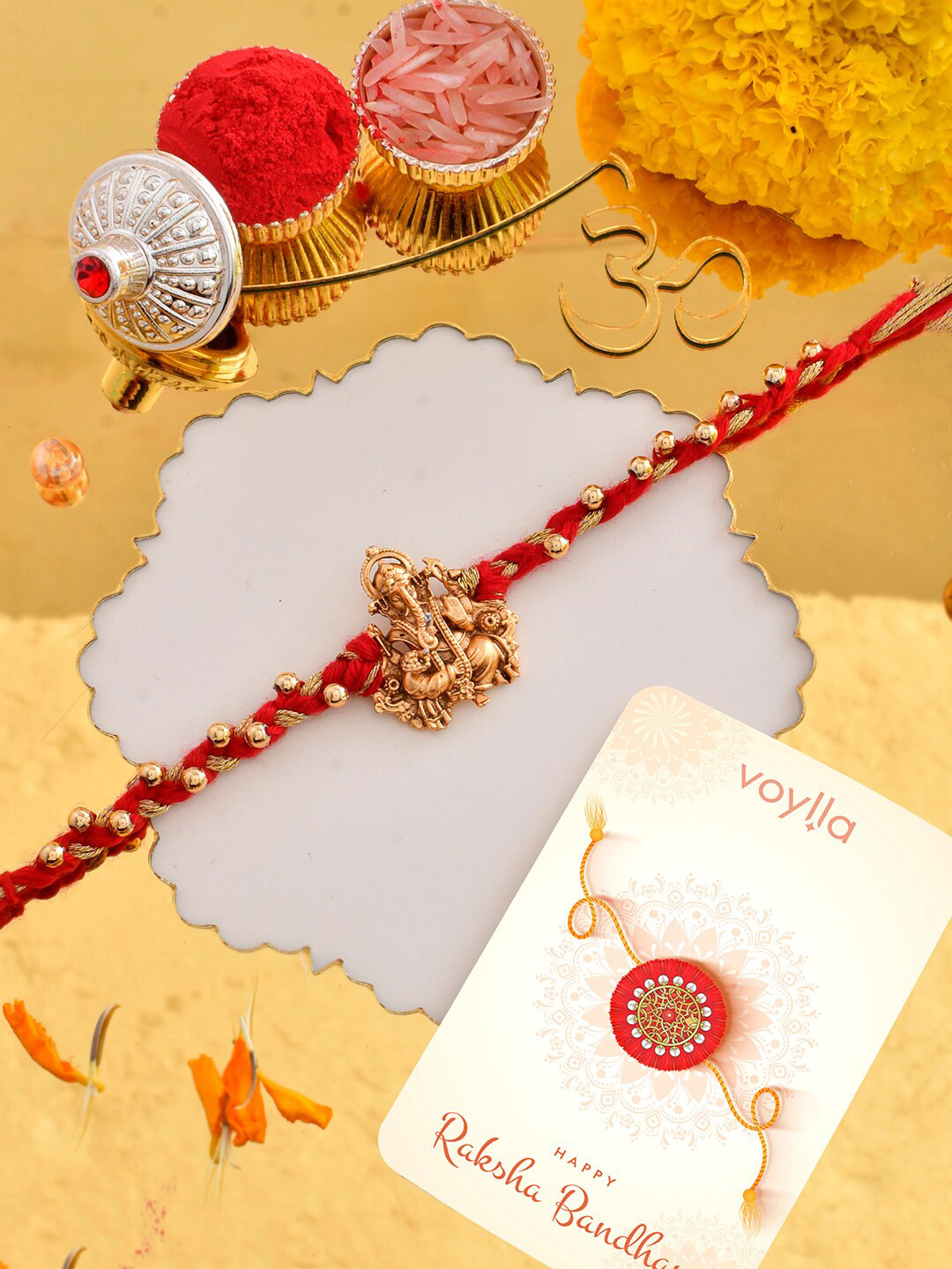 Voylla Men Ganesha Beaded Rakhi, Red
Voylla Men Ganesha Beaded Rakhi, Red