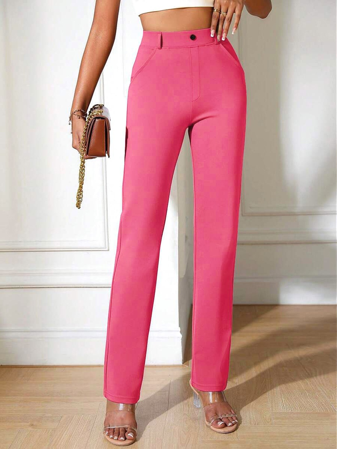 Stylecast X Slyck Women Comfort Regular Fit Mid-Rise Wrinkle Free Trousers, Pink
Stylecast X Slyck Women Comfort Regular Fit Mid-Rise Wrinkle Free Trousers, Pink
