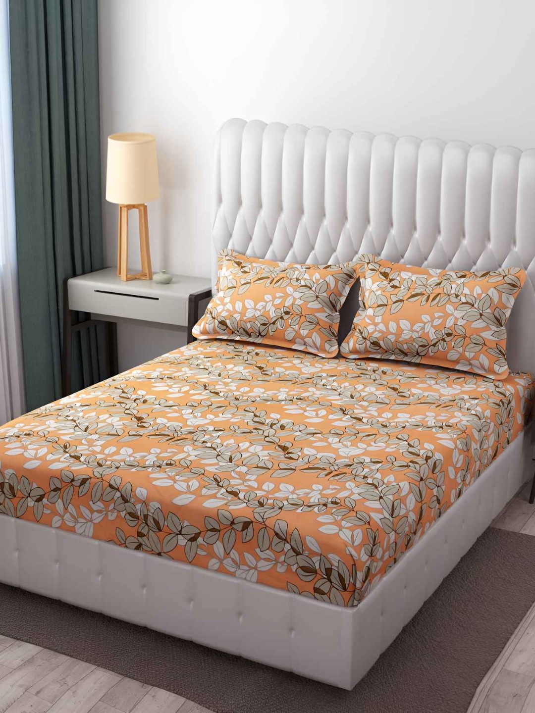 Bajo's Orange & White Floral Cotton 250 TC Fitted Queen Bedsheet With 2 Pillow Covers
Bajo's Orange & White Floral Cotton 250 TC Fitted Queen Bedsheet With 2 Pillow Covers