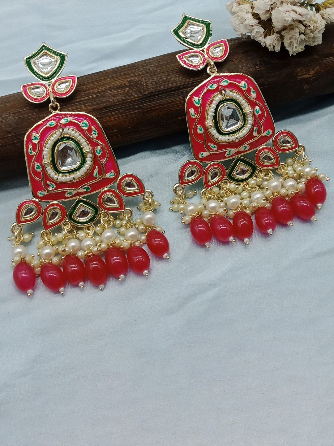 AASHISH IMITATION Gold-Plated Stoned-Studded & Beaded Square Meenakari Drop Earrings
AASHISH IMITATION Gold-Plated Stoned-Studded & Beaded Square Meenakari Drop Earrings