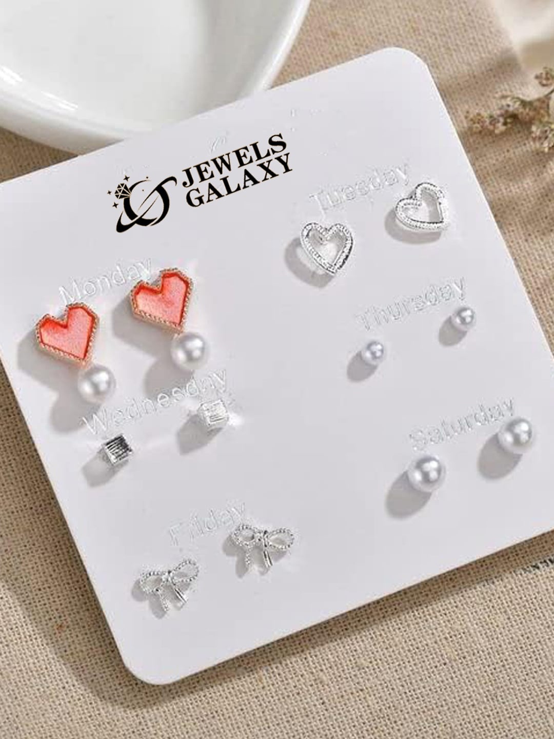 Jewels Galaxy Set Of 6 Silver-Plated Crystals & Pearl Beaded Contemporary Stud Earrings
Jewels Galaxy Set Of 6 Silver-Plated Crystals & Pearl Beaded Contemporary Stud Earrings