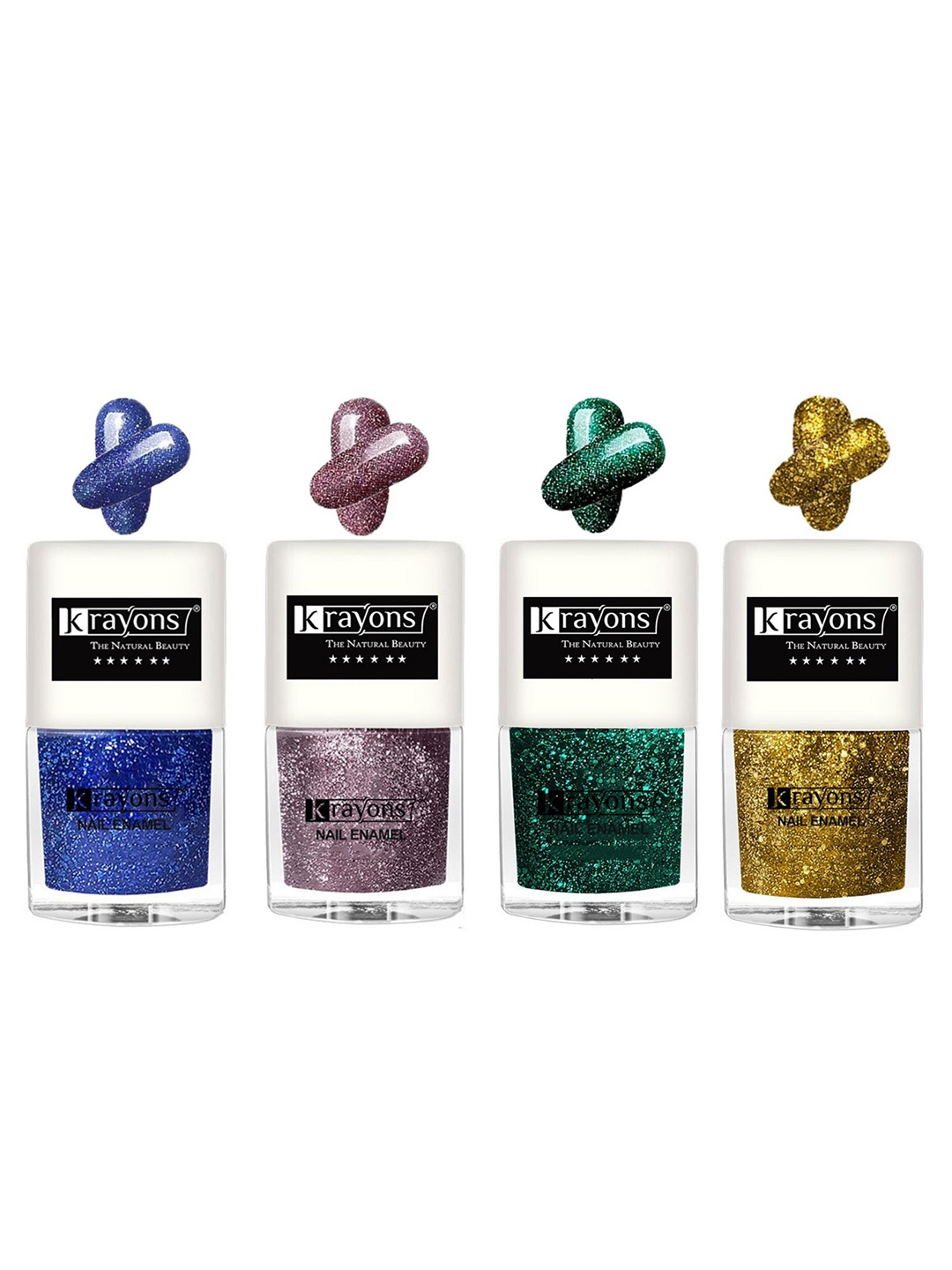 krayons Set Of 4 The Natural Beauty Quick Drying Glitter Nail Enamel - 5ml Each, Multi
krayons Set Of 4 The Natural Beauty Quick Drying Glitter Nail Enamel - 5ml Each, Multi