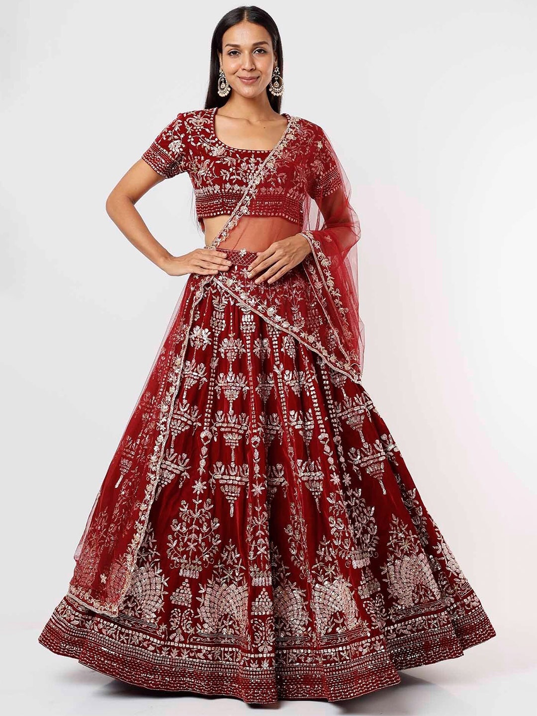 Mehak Murpana Embellished Velvet Ready to Wear Lehenga & Blouse With Dupatta, Red
Mehak Murpana Embellished Velvet Ready to Wear Lehenga & Blouse With Dupatta, Red
