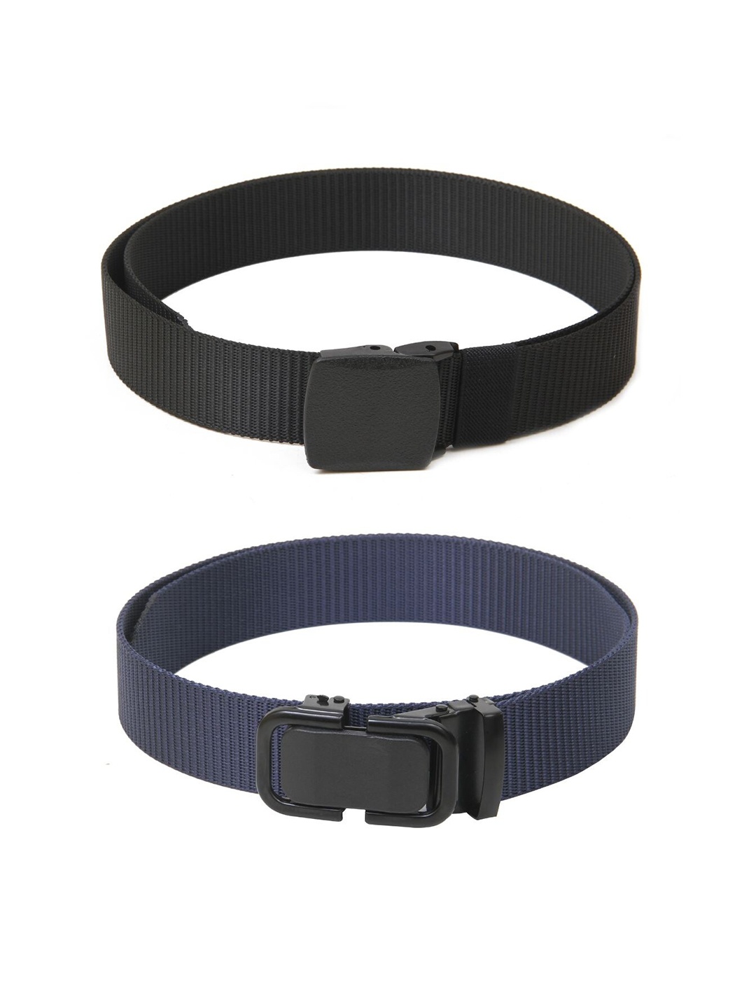 Calvadoss Girls Set Of 2 Textured Belt, Black