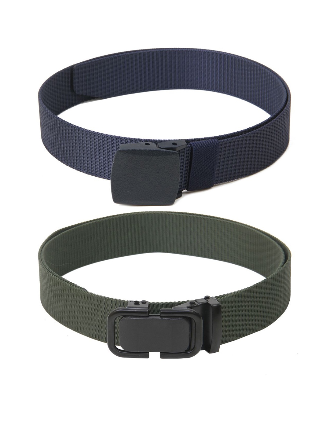 Calvadoss Girls Set Of 2 Textured Wide Belts, Navy blue