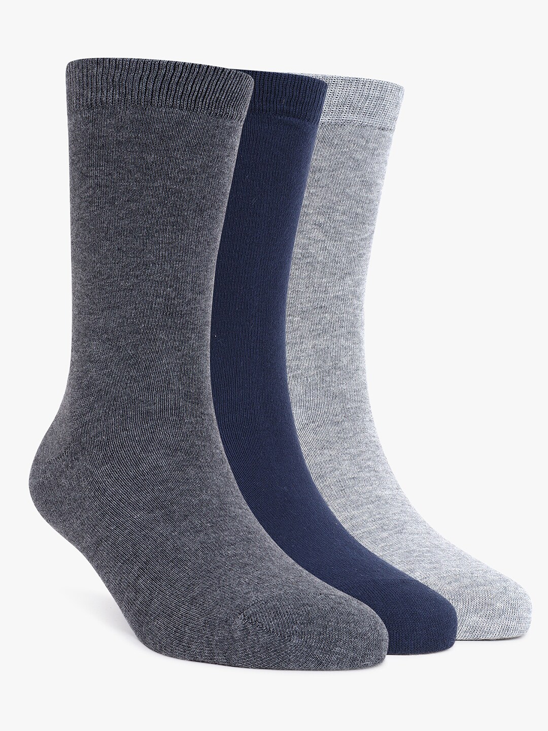 

TOFFCRAFT Men Pack Of 3 Cotton Anti-Odour Calf Length Socks, Charcoal