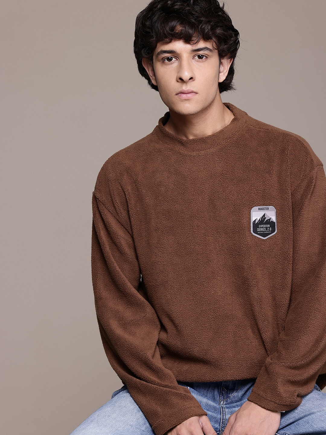 Roadster The Lifestyle Co. Round Neck Fleece Sweatshirt With Applique Detail, Brown
Roadster The Lifestyle Co. Round Neck Fleece Sweatshirt With Applique Detail, Brown
