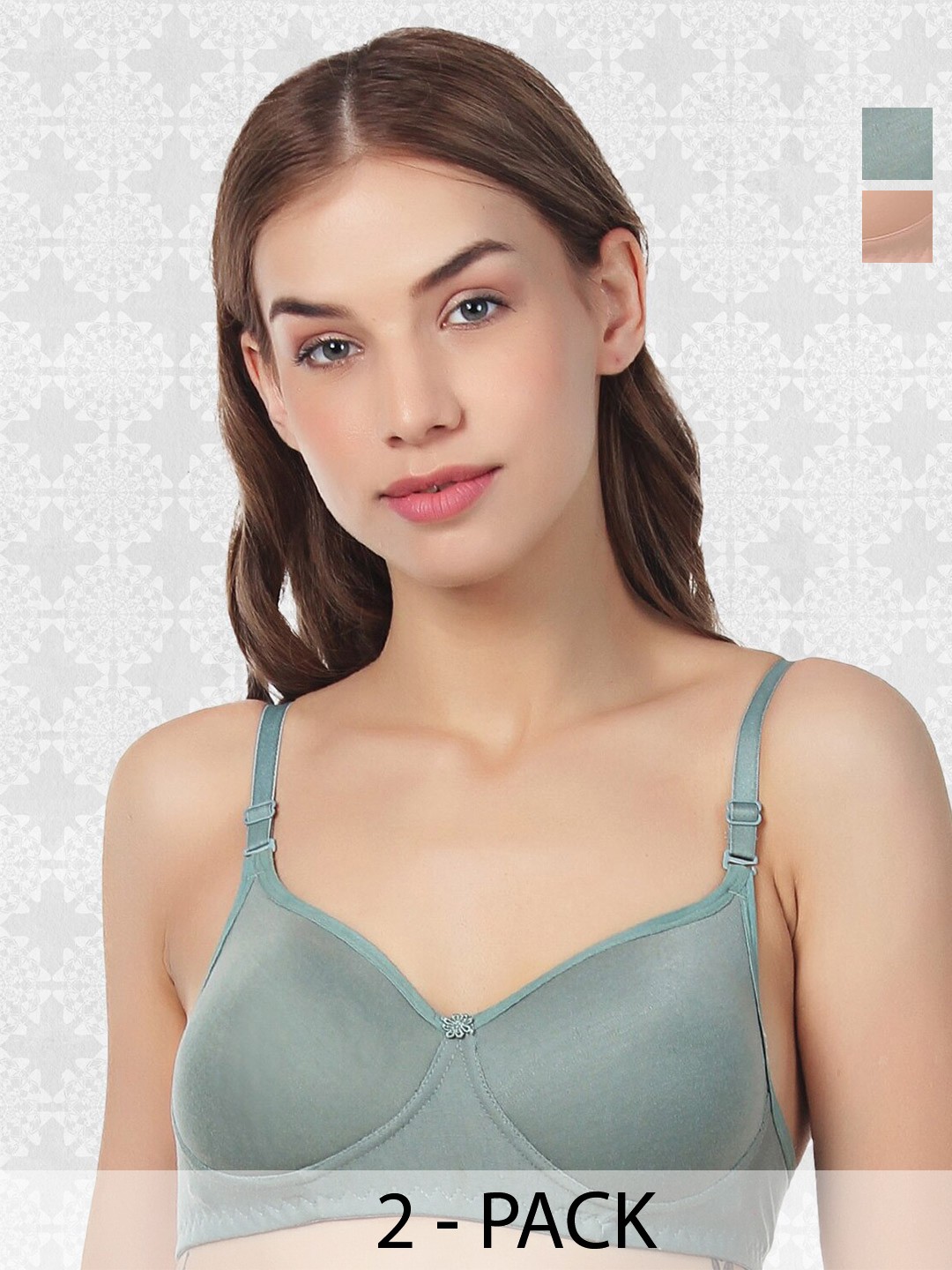 ACCEZORY Pack Of 2 Full Coverage Lightly Padded T-Shirt Bra With All Day Comfort, Olive
ACCEZORY Pack Of 2 Full Coverage Lightly Padded T-Shirt Bra With All Day Comfort, Olive