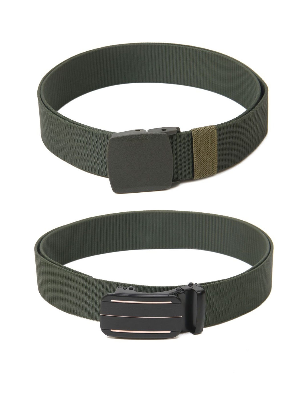 Calvadoss Girls Set Of 2 Textured Wide Belts, Green