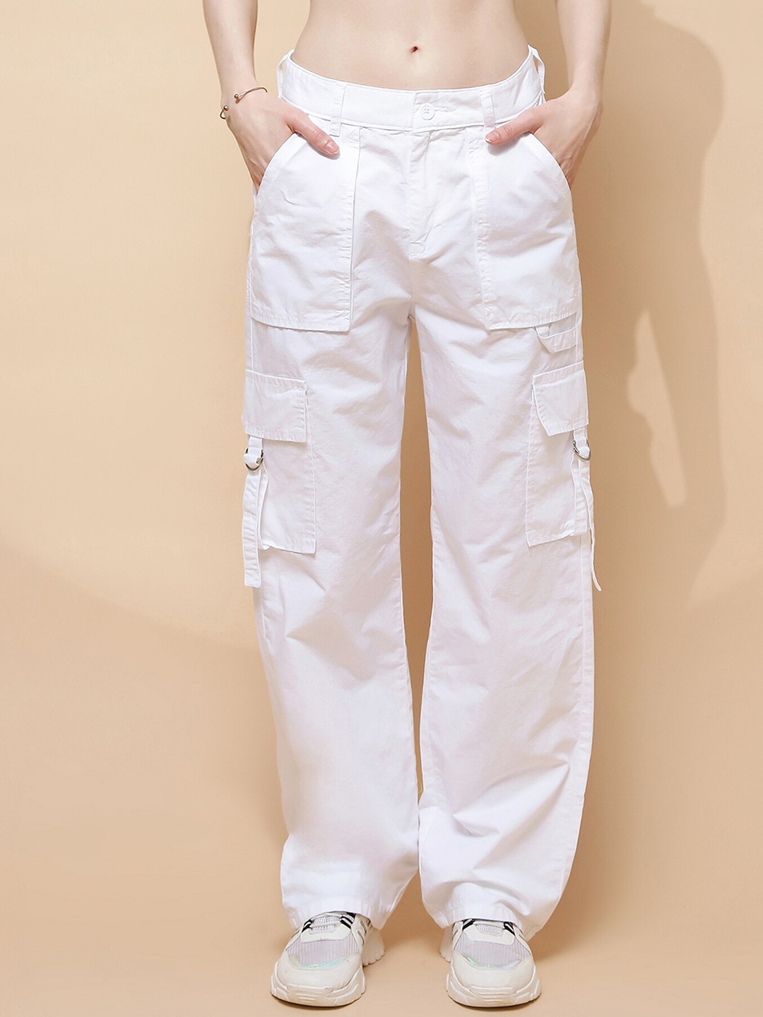 Global Republic Women High-Rise Stain Resistant Cotton Cargos Trousers, White
Global Republic Women High-Rise Stain Resistant Cotton Cargos Trousers, White