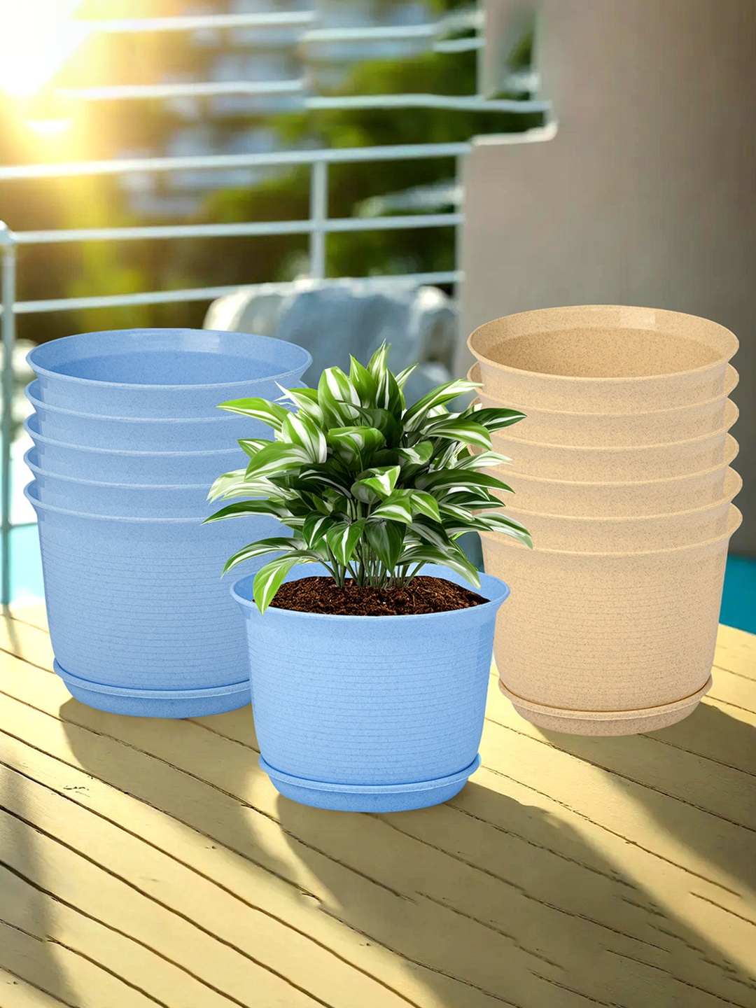 Kuber Industries Blue & Beige 12 Pieces Textured Flower Pot Planters With Tray
Kuber Industries Blue & Beige 12 Pieces Textured Flower Pot Planters With Tray
