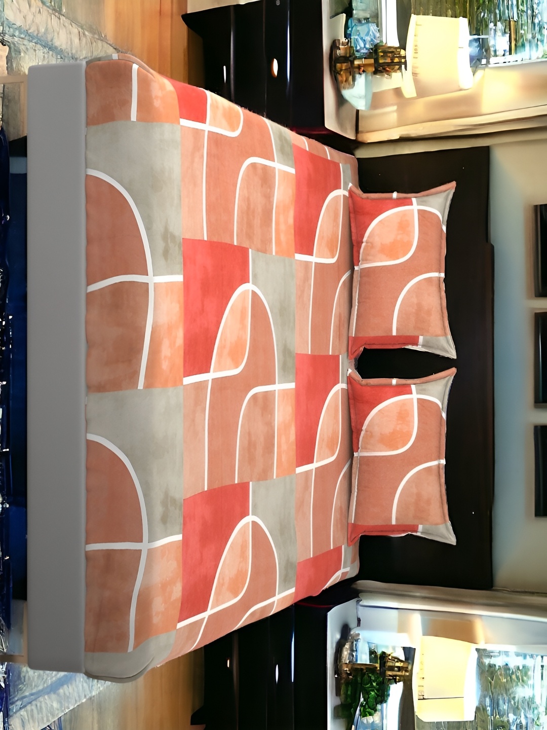 FINE TEX WORLD Orange Geometric Microfiber 210 TC King Bedsheet with 2 Pillow Covers
FINE TEX WORLD Orange Geometric Microfiber 210 TC King Bedsheet with 2 Pillow Covers