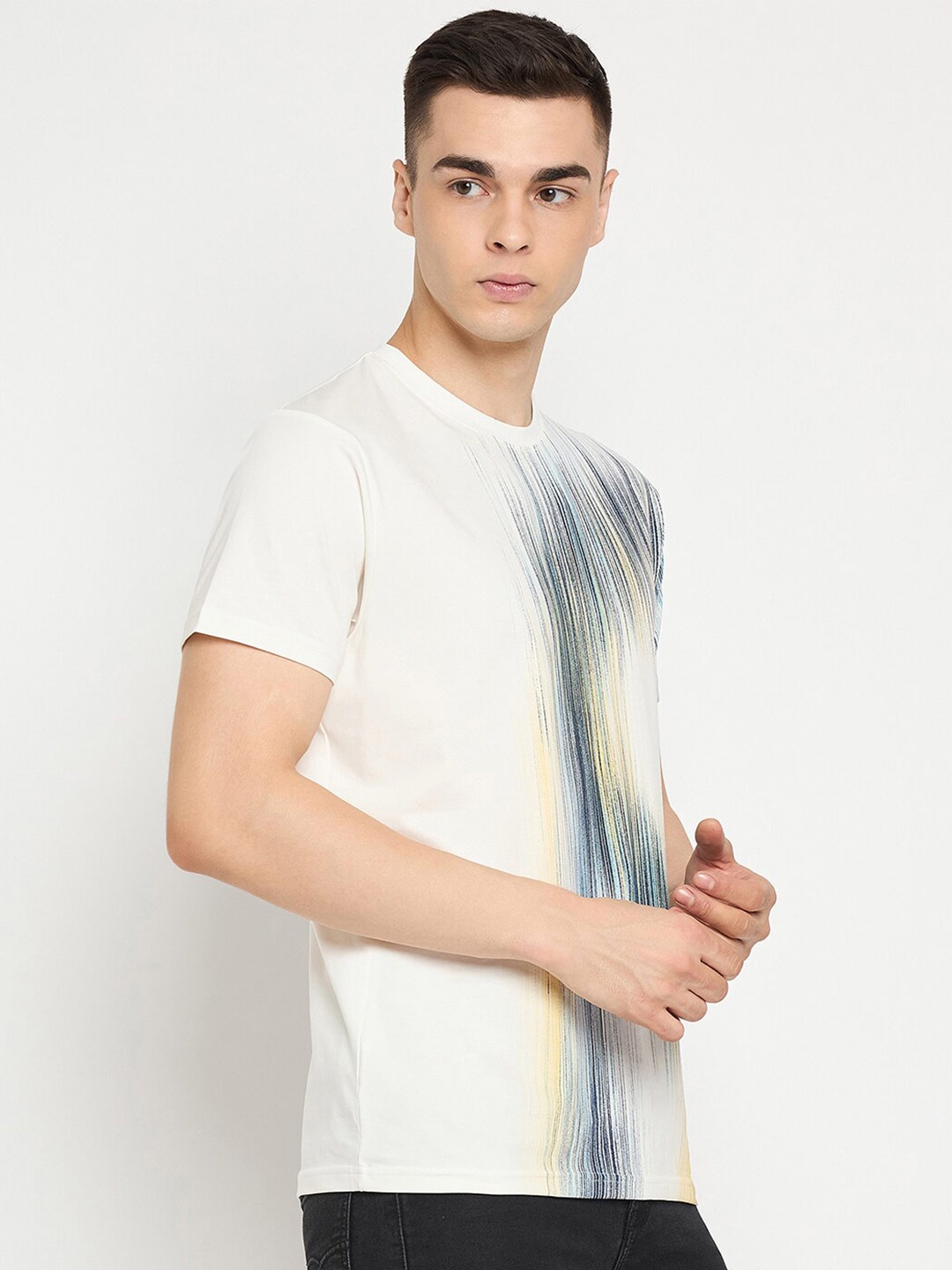 98 Degree North Abstract Printed Round Neck Short Regular Fit Pure Cotton T-shirt, Off white
98 Degree North Abstract Printed Round Neck Short Regular Fit Pure Cotton T-shirt, Off white