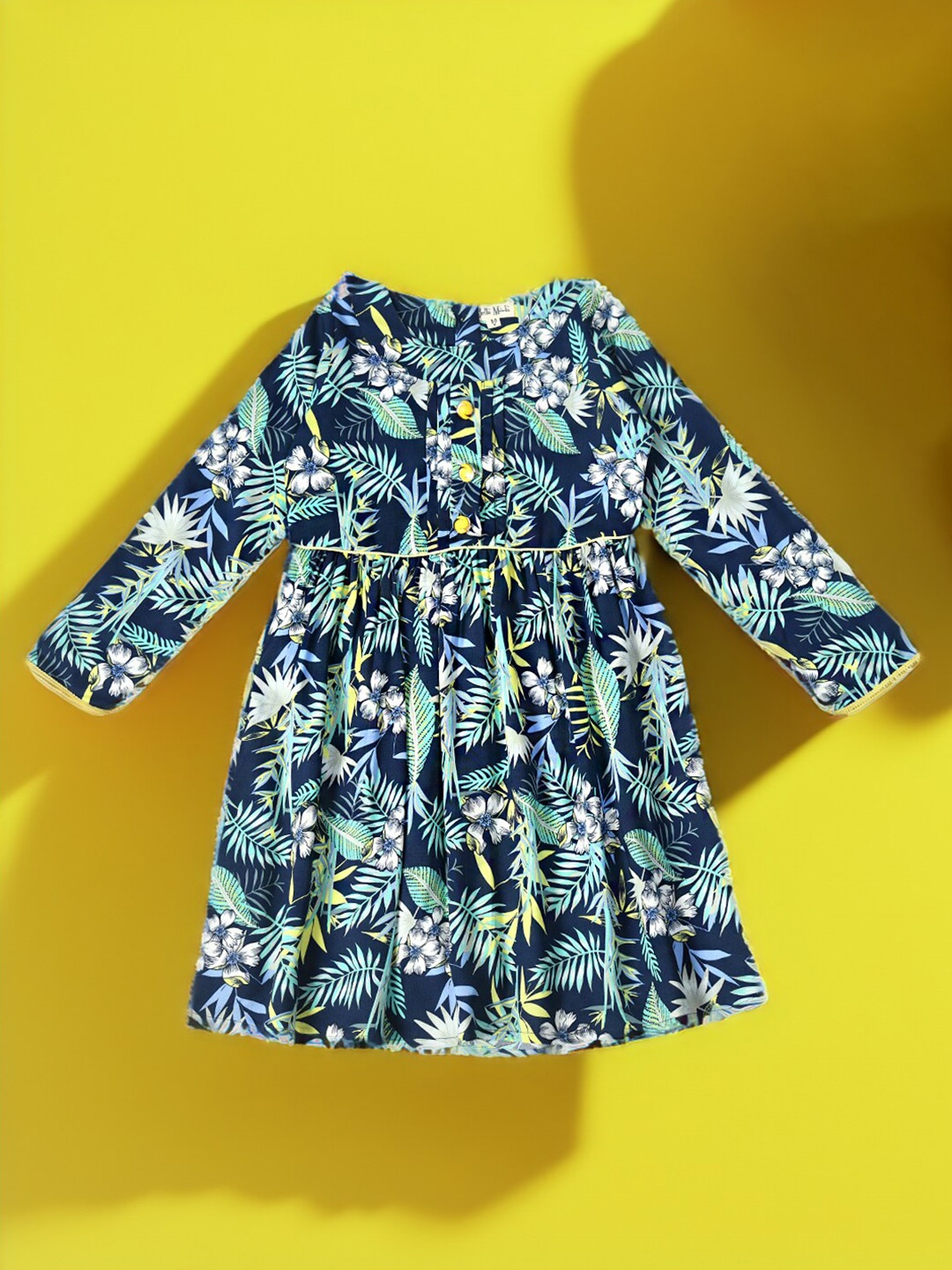 Bella Moda Girls Tropical Printed Boat Neck Long Sleeves Cotton Fit & Flare Dress, Navy blue
Bella Moda Girls Tropical Printed Boat Neck Long Sleeves Cotton Fit & Flare Dress, Navy blue