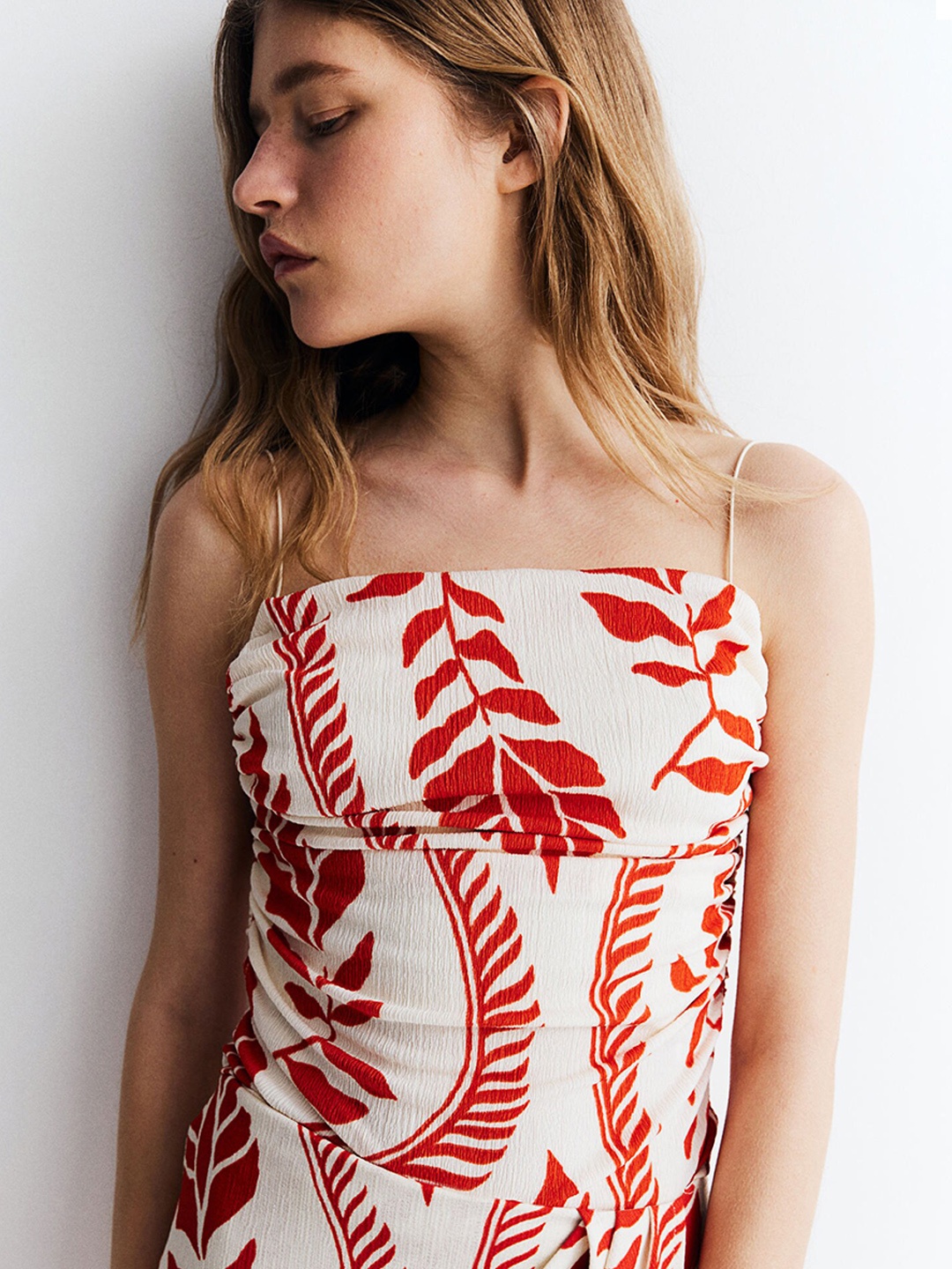 H&M Draped Strappy Top, White