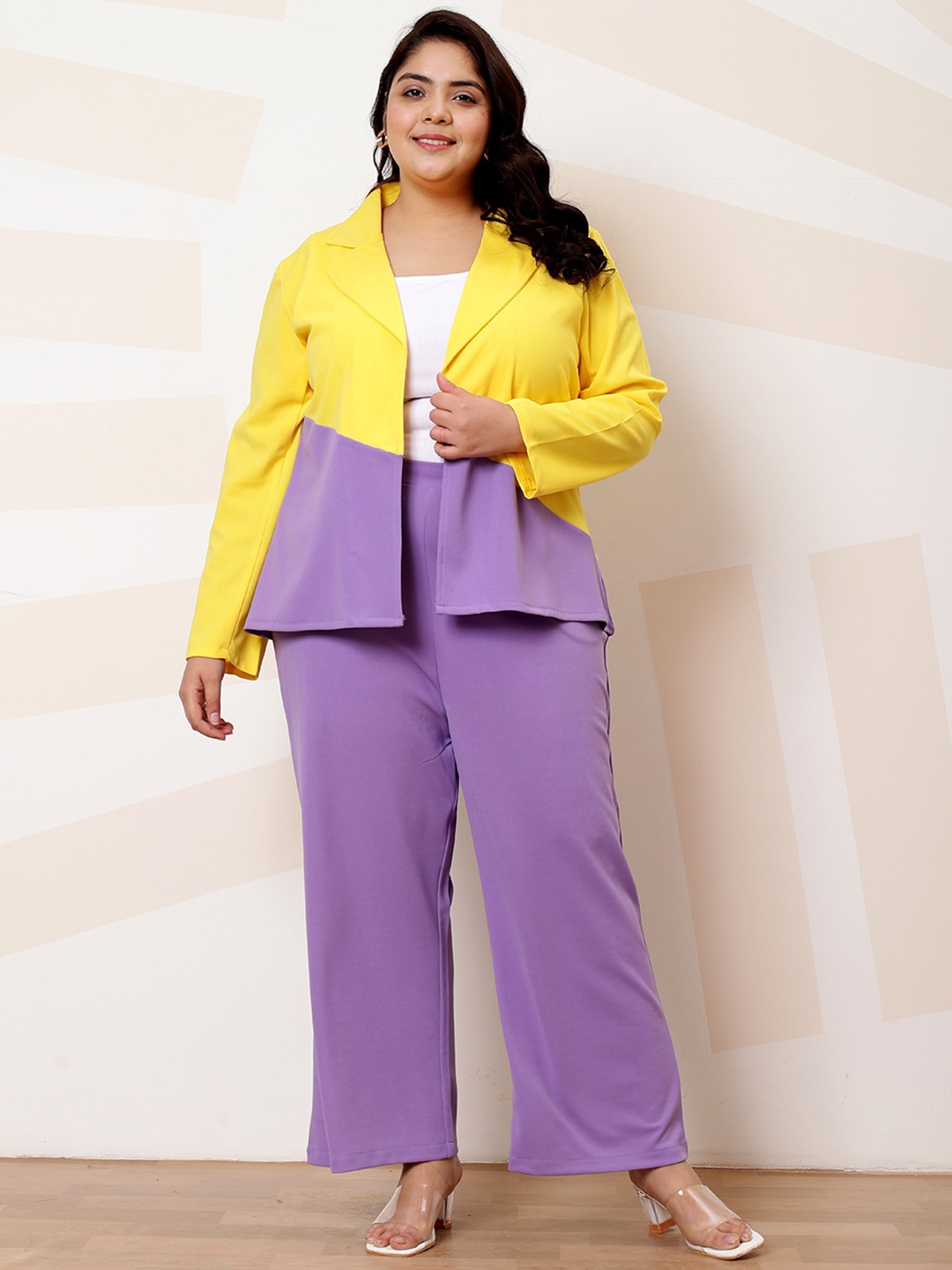 Athena Ample Plus Size Colourblocked Lapel Neck Blazer With Trousers Co-Ords, Yellow
Athena Ample Plus Size Colourblocked Lapel Neck Blazer With Trousers Co-Ords, Yellow