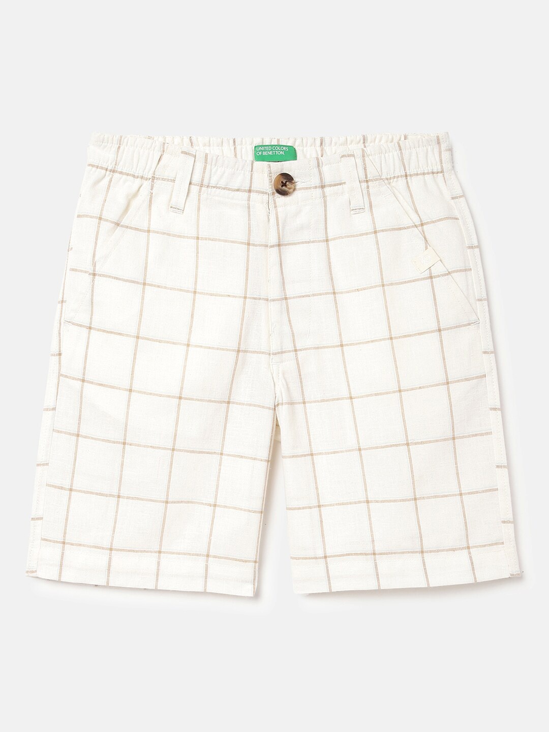 United Colors of Benetton Boys Checked Cotton Linen Mid-Rise Technology Shorts, White
United Colors of Benetton Boys Checked Cotton Linen Mid-Rise Technology Shorts, White