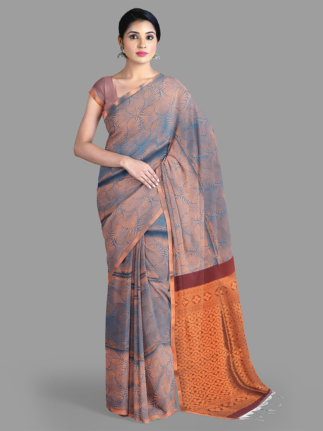 The Chennai Silks Floral Woven Design Zari Silk Cotton Maheshwari Saree, Blue
The Chennai Silks Floral Woven Design Zari Silk Cotton Maheshwari Saree, Blue