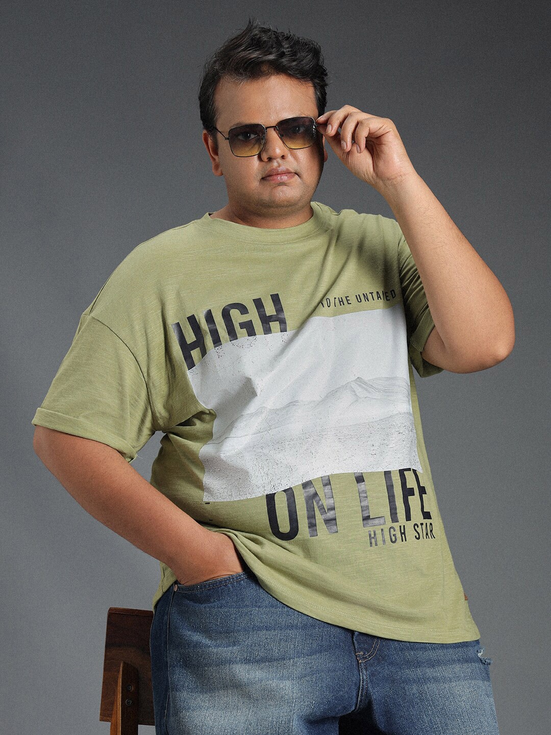 Freeform by High Star Plus Size Typography Printed Cotton Casual T-shirt, Green
Freeform by High Star Plus Size Typography Printed Cotton Casual T-shirt, Green