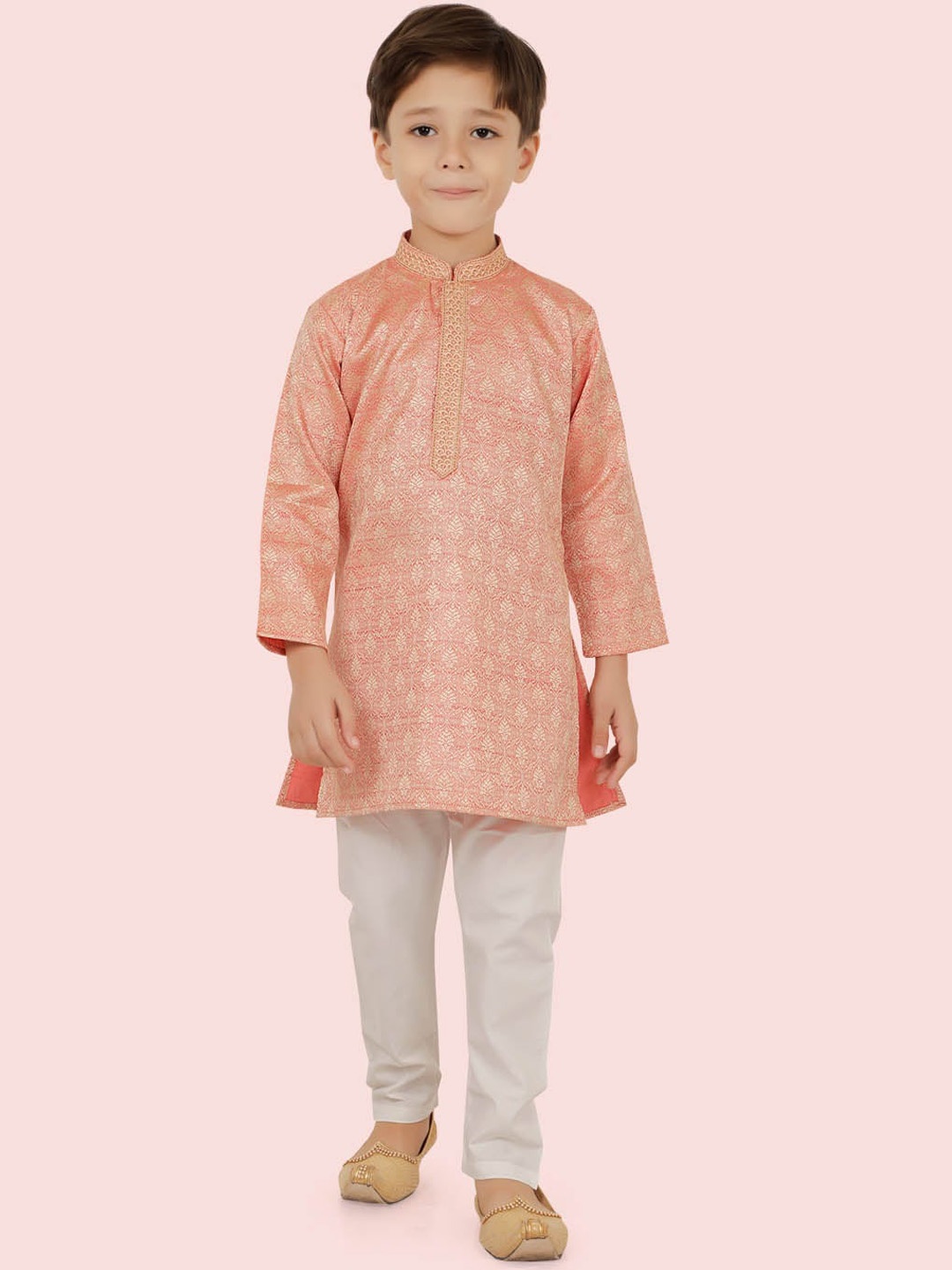 Ethniks Neu-Ron Boys Band Collar Regular Sleeves Dupion Silk Kurta & Pyjamas, Orange
Ethniks Neu-Ron Boys Band Collar Regular Sleeves Dupion Silk Kurta & Pyjamas, Orange