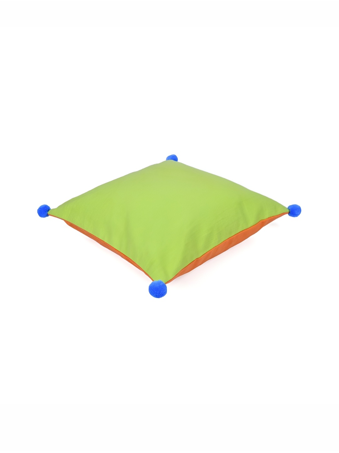 

Athome by Nilkamal Green & Orange Cotton Square Cushion Cover