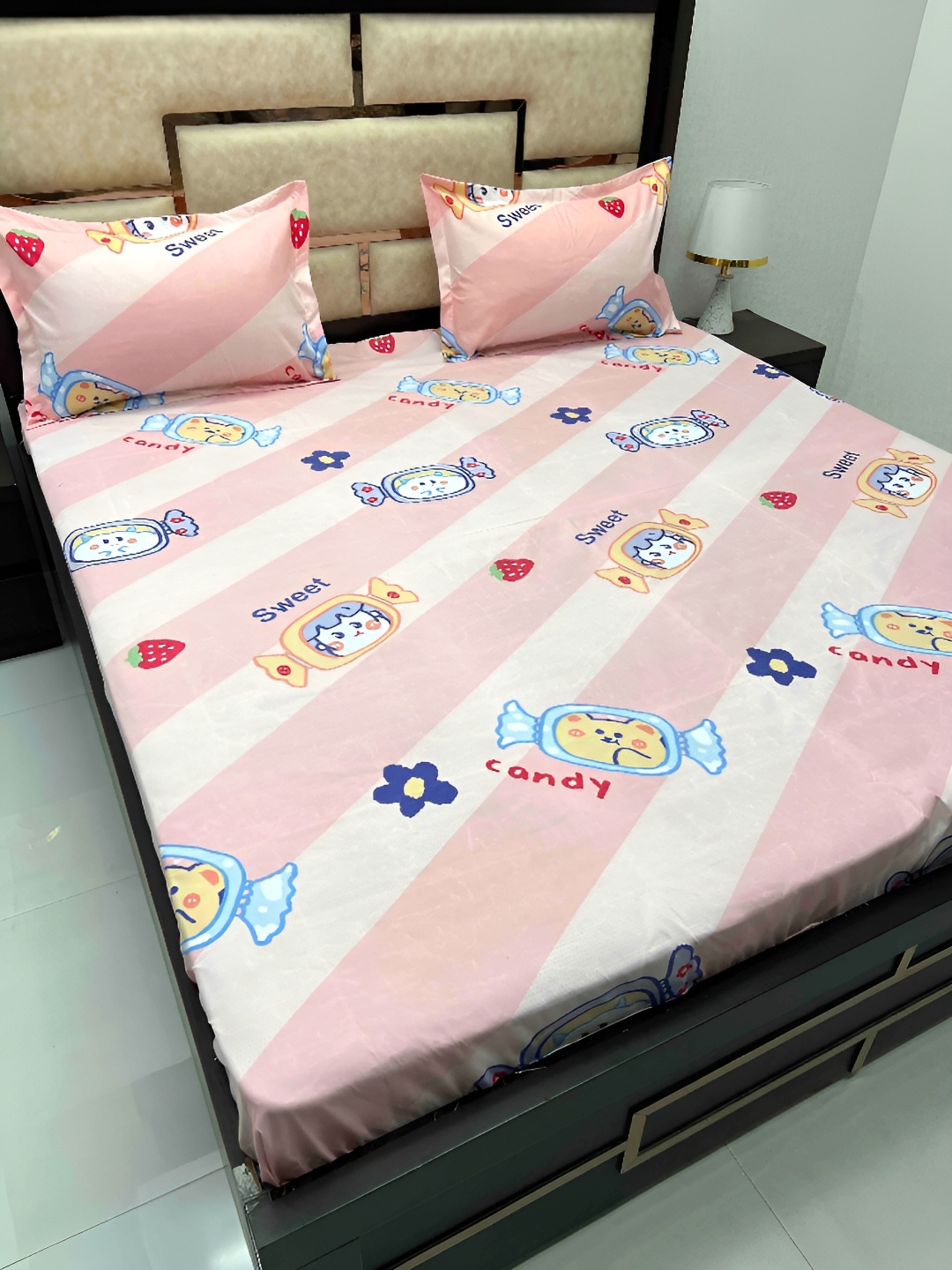 Pure Decor Pink & Blue Cartoon Characters Cotton Queen Bedsheet with 2 Pillow Covers
Pure Decor Pink & Blue Cartoon Characters Cotton Queen Bedsheet with 2 Pillow Covers