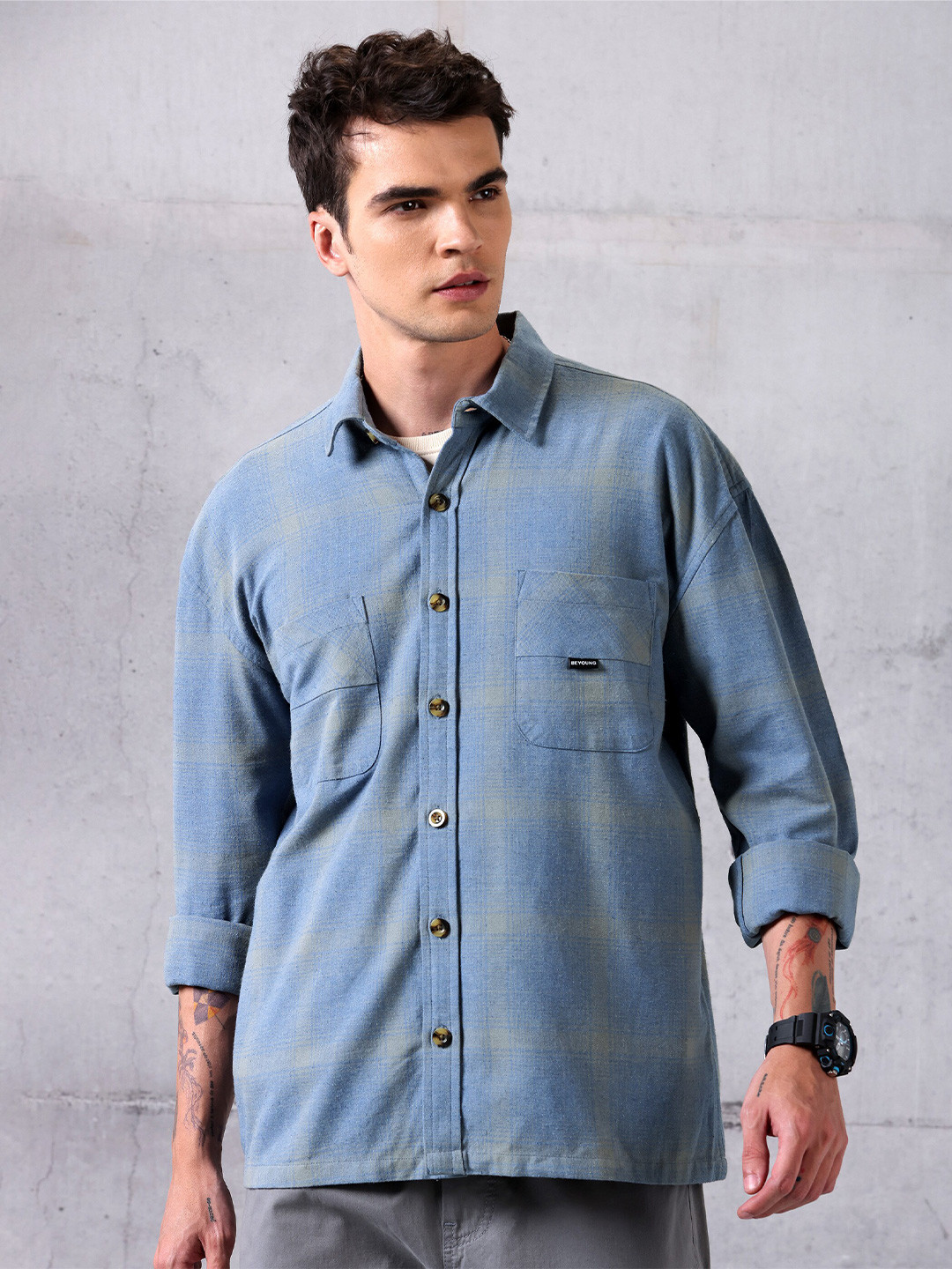 Beyoung Tartan Checks Spread Collar Full Sleeves Chest Pocket Casual Shirt, Blue
Beyoung Tartan Checks Spread Collar Full Sleeves Chest Pocket Casual Shirt, Blue