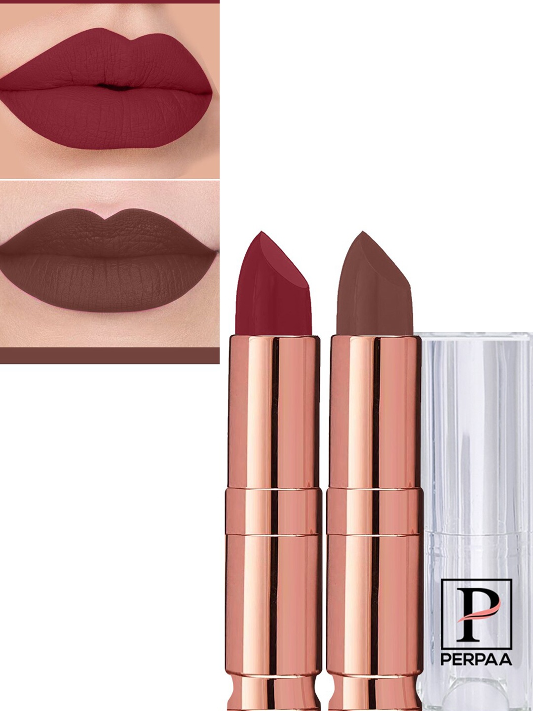 PERPAA Set Of 2 Antique Velvet Matte Lipstick With Jojoba Oil - Brown 67 & Dark Maroon 95
PERPAA Set Of 2 Antique Velvet Matte Lipstick With Jojoba Oil - Brown 67 & Dark Maroon 95