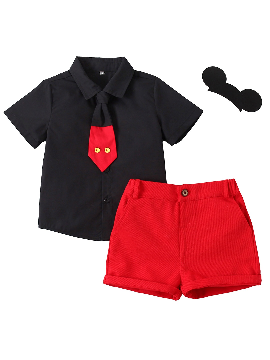 StyleCast x Revolte Boys Printed Short Sleeves Shirt Collar Shirt with Shorts, Black
StyleCast x Revolte Boys Printed Short Sleeves Shirt Collar Shirt with Shorts, Black