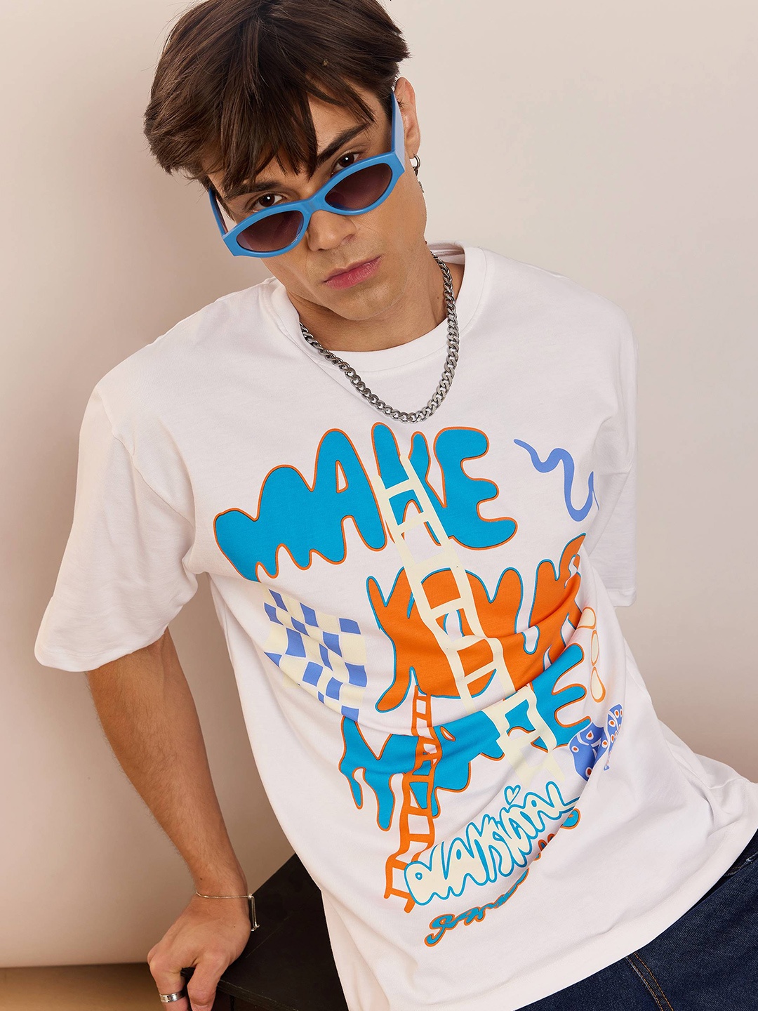 MASCLN SASSAFRAS Unisex White Typography Printed Drop-Shoulder Cotton Oversized T-shirt
MASCLN SASSAFRAS Unisex White Typography Printed Drop-Shoulder Cotton Oversized T-shirt