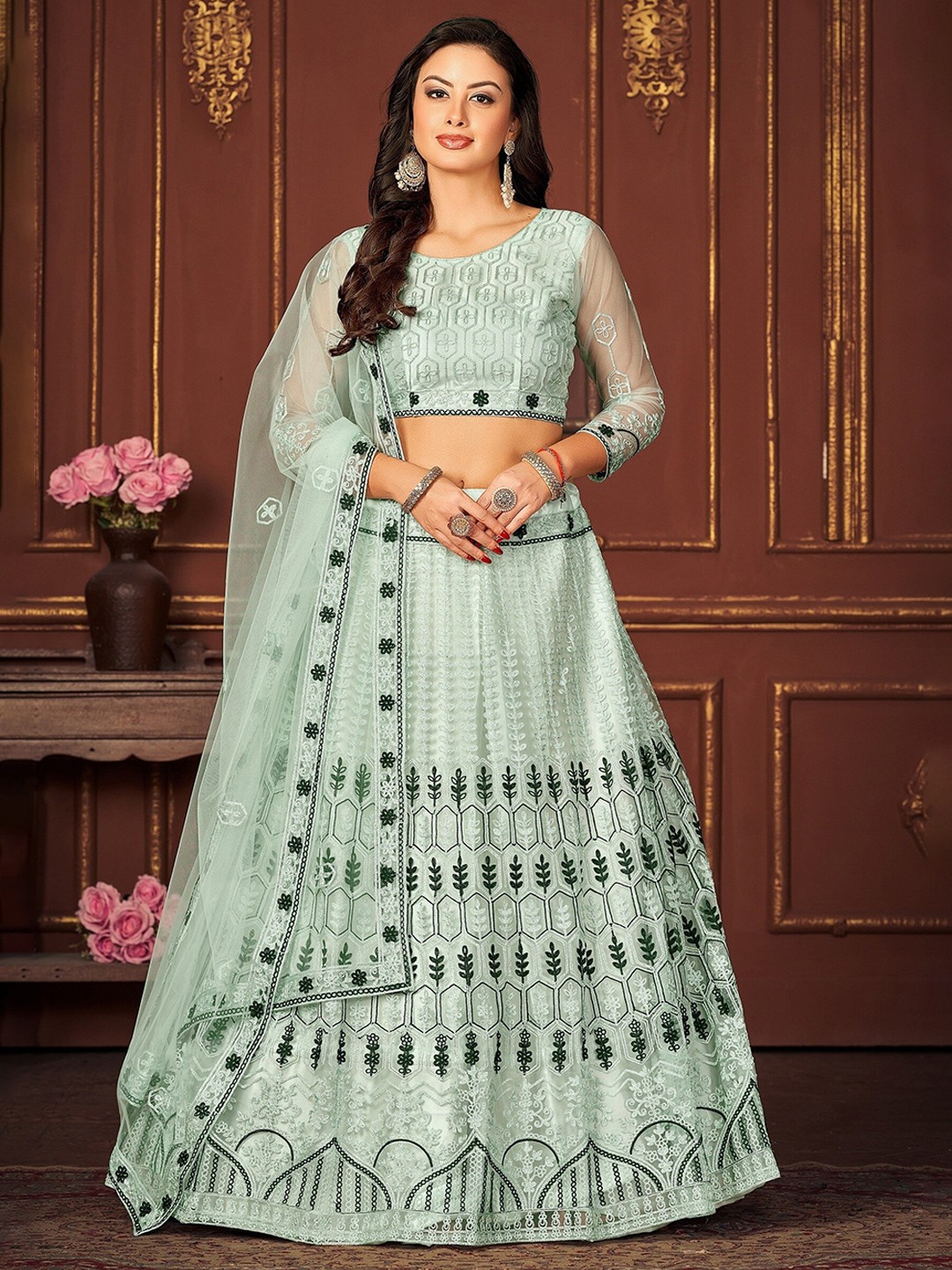 Warthy Ent Embroidered Thread Work Semi-Stitched Lehenga & Unstitched Blouse With Dupatta, Blue
Warthy Ent Embroidered Thread Work Semi-Stitched Lehenga & Unstitched Blouse With Dupatta, Blue