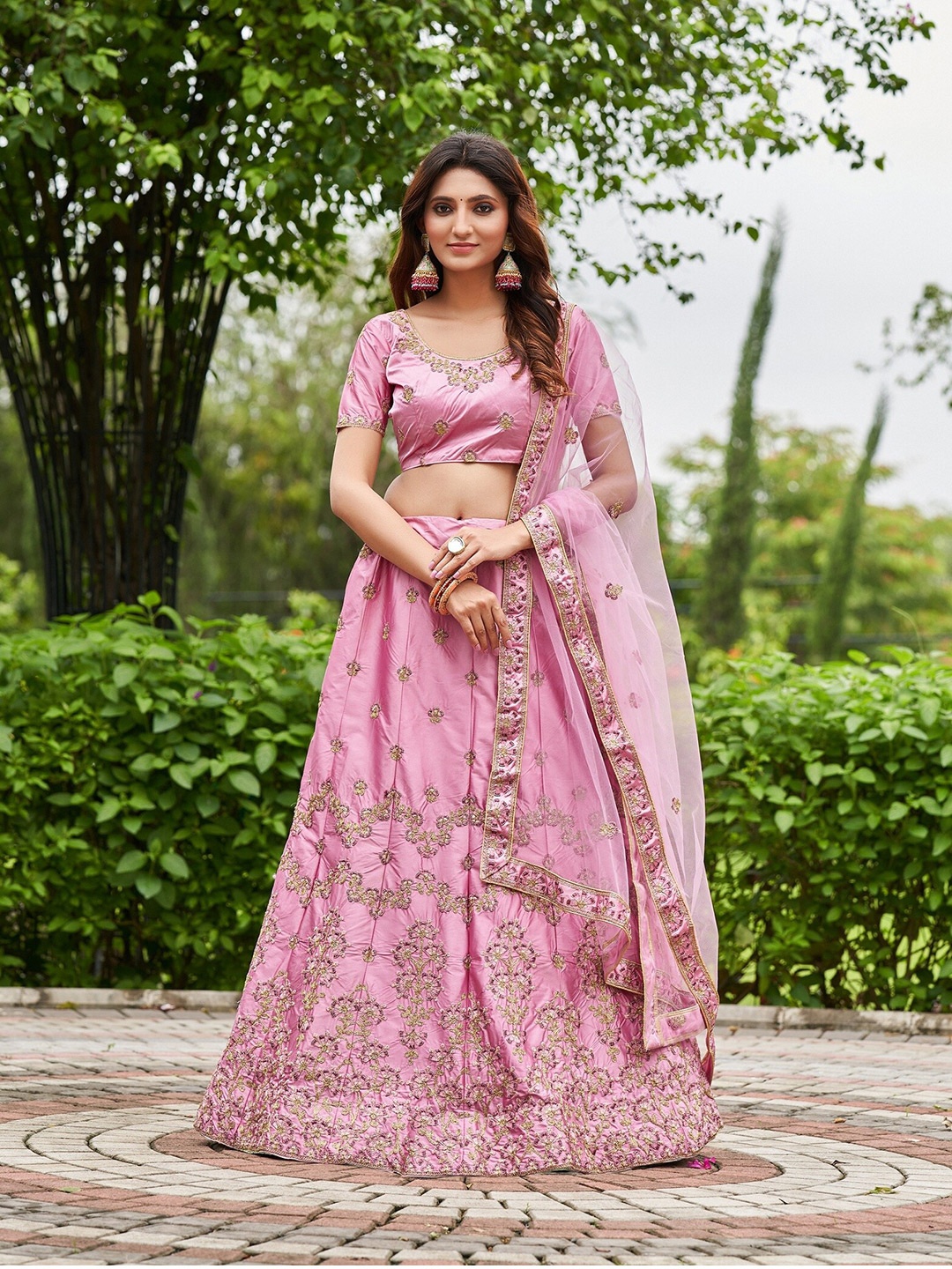 Warthy Ent Embroidered Thread Work Semi-Stitched Lehenga & Unstitched Blouse With Dupatta, Pink
Warthy Ent Embroidered Thread Work Semi-Stitched Lehenga & Unstitched Blouse With Dupatta, Pink