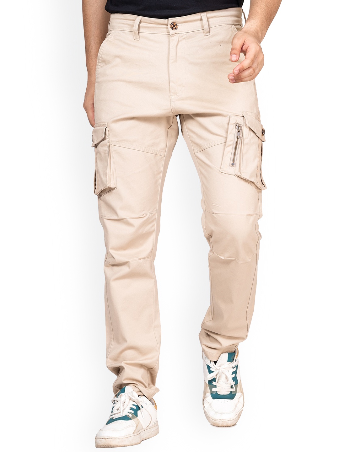 TBS- THE BARGAIN STREET Classic Slim Fit Mid-Rise Cotton Easy Wash Cargos Trousers, Beige
TBS- THE BARGAIN STREET Classic Slim Fit Mid-Rise Cotton Easy Wash Cargos Trousers, Beige