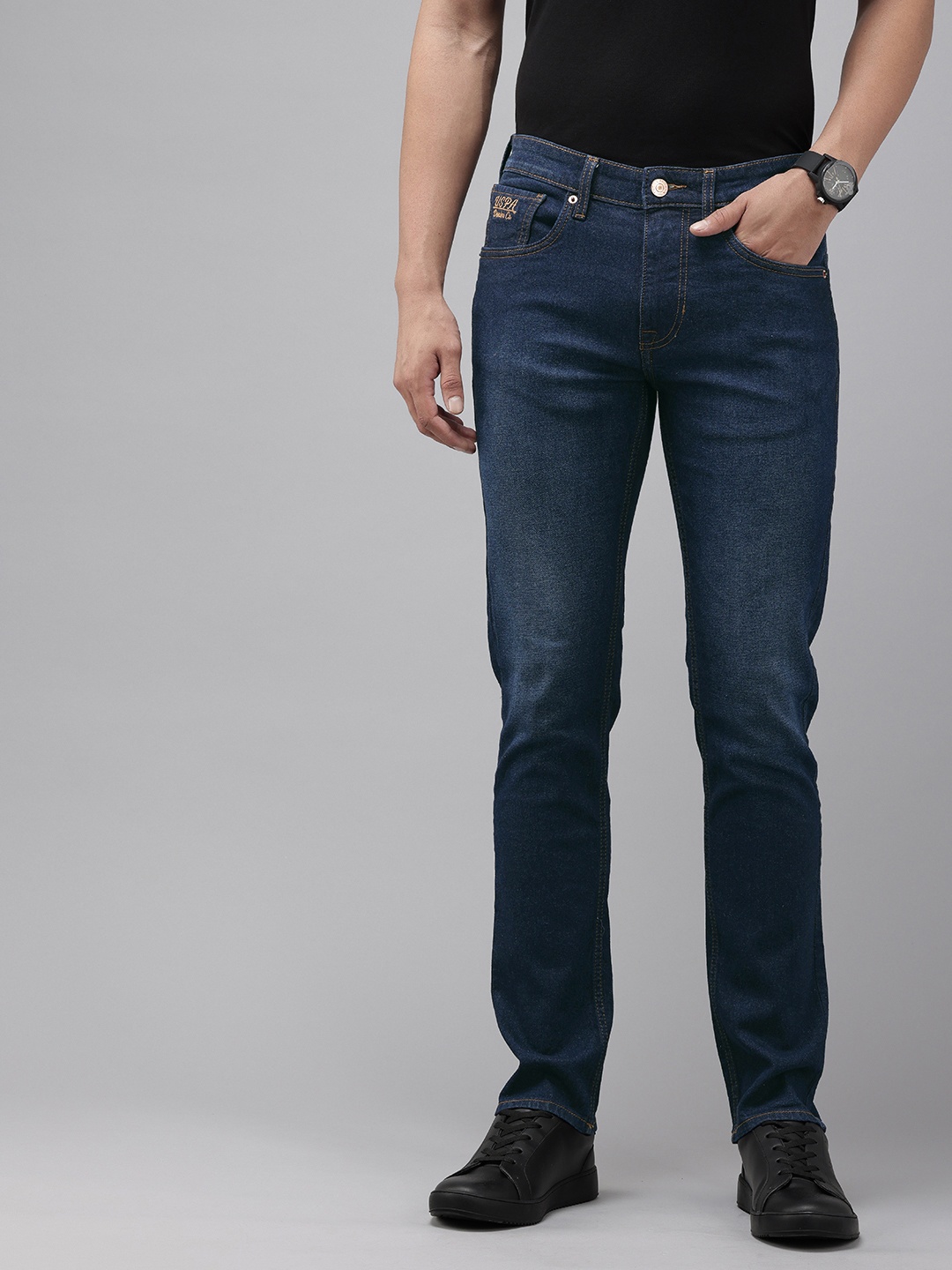 U.S. Polo Assn. Denim Co. Men Skinny Fit Heavy Fade Embroidered Stretchable Jeans, Blue
U.S. Polo Assn. Denim Co. Men Skinny Fit Heavy Fade Embroidered Stretchable Jeans, Blue