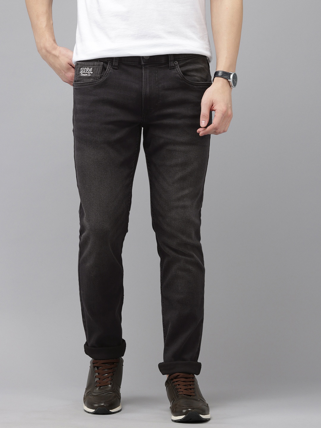 U.S. Polo Assn. Denim Co. Men Brandon Slim Tapered Fit Light Fade Stretchable Jeans, Black
U.S. Polo Assn. Denim Co. Men Brandon Slim Tapered Fit Light Fade Stretchable Jeans, Black