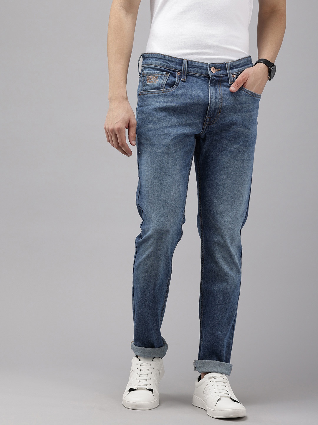 U.S. Polo Assn. Denim Co. Men Brandon Slim Tapered Fit Light Fade Stretchable Jeans, Blue
U.S. Polo Assn. Denim Co. Men Brandon Slim Tapered Fit Light Fade Stretchable Jeans, Blue