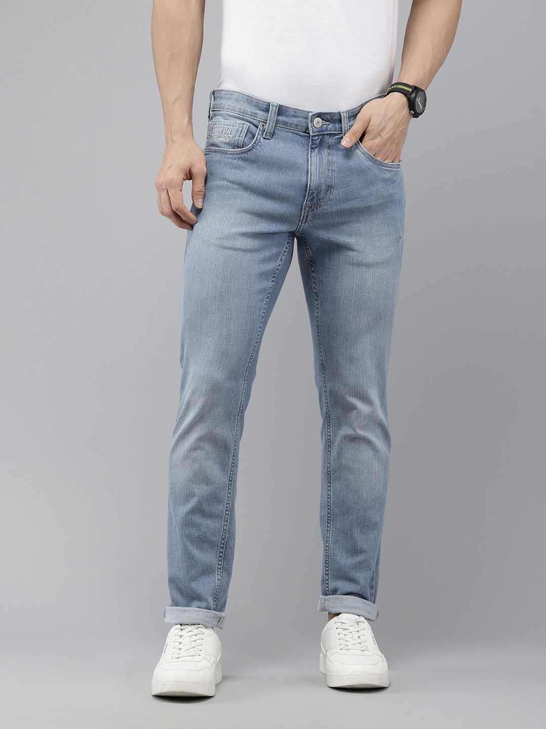 U.S. Polo Assn. Denim Co. Men Brandon Slim Tapered Fit Heavy Fade Stretchable Jeans, Blue
U.S. Polo Assn. Denim Co. Men Brandon Slim Tapered Fit Heavy Fade Stretchable Jeans, Blue