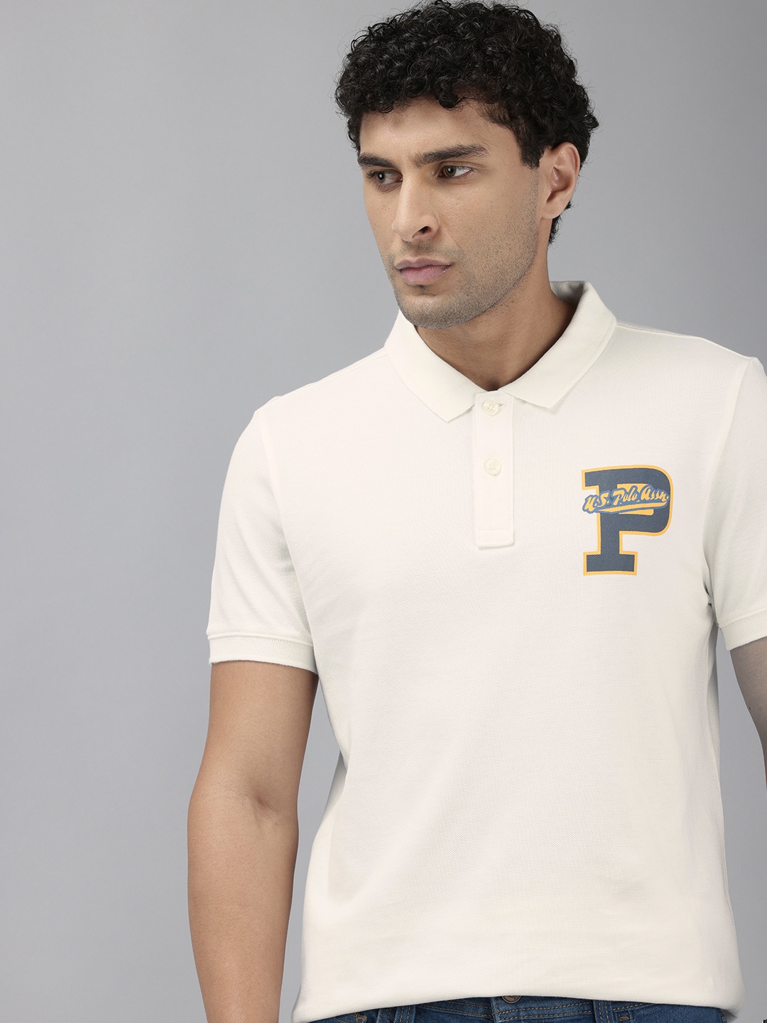 U.S. Polo Assn. Denim Co. Brand Logo Printed Polo Collar Pure Cotton Slim Fit T-shirt, White
U.S. Polo Assn. Denim Co. Brand Logo Printed Polo Collar Pure Cotton Slim Fit T-shirt, White