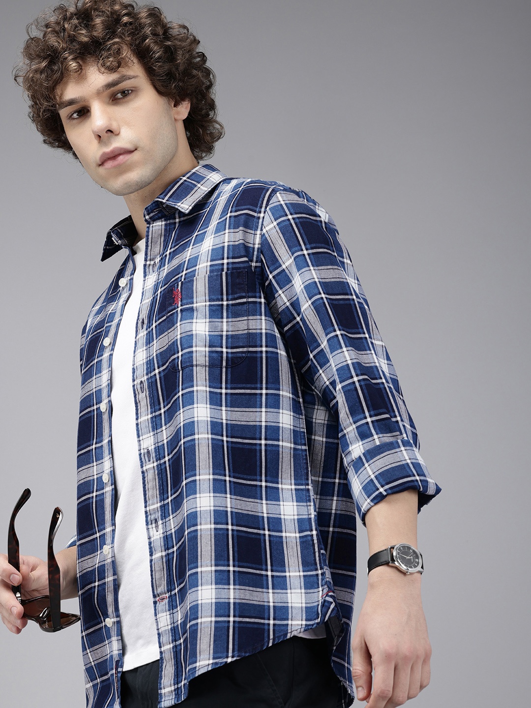 U.S. Polo Assn. Denim Co. Pure Cotton Slim Fit Opaque Checked Casual Shirt, Navy blue
U.S. Polo Assn. Denim Co. Pure Cotton Slim Fit Opaque Checked Casual Shirt, Navy blue