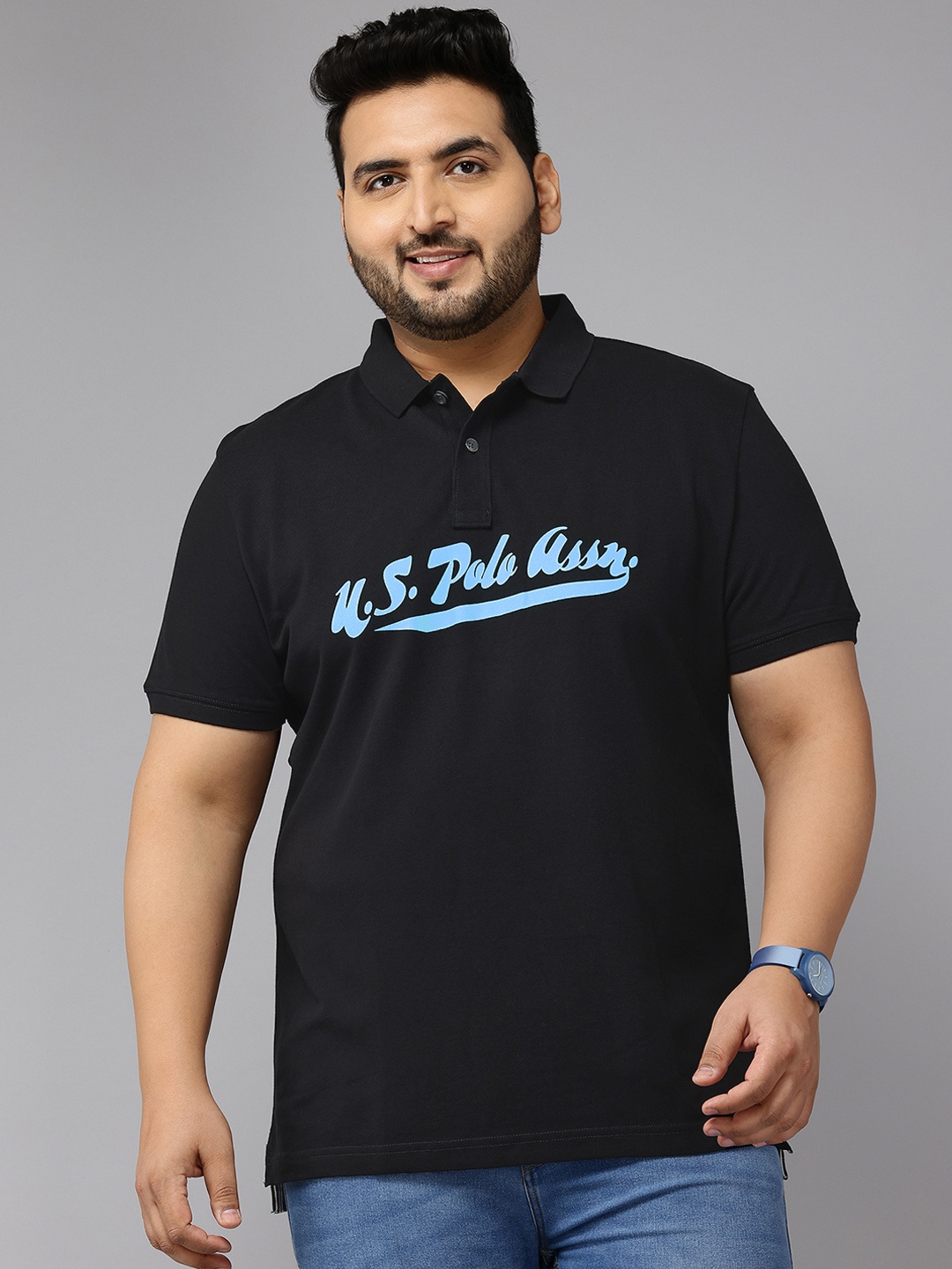 U.S. Polo Assn. Denim Co. Plus-Size Brand Logo Print Pure Cotton Polo Collar T-shirt, Black
U.S. Polo Assn. Denim Co. Plus-Size Brand Logo Print Pure Cotton Polo Collar T-shirt, Black