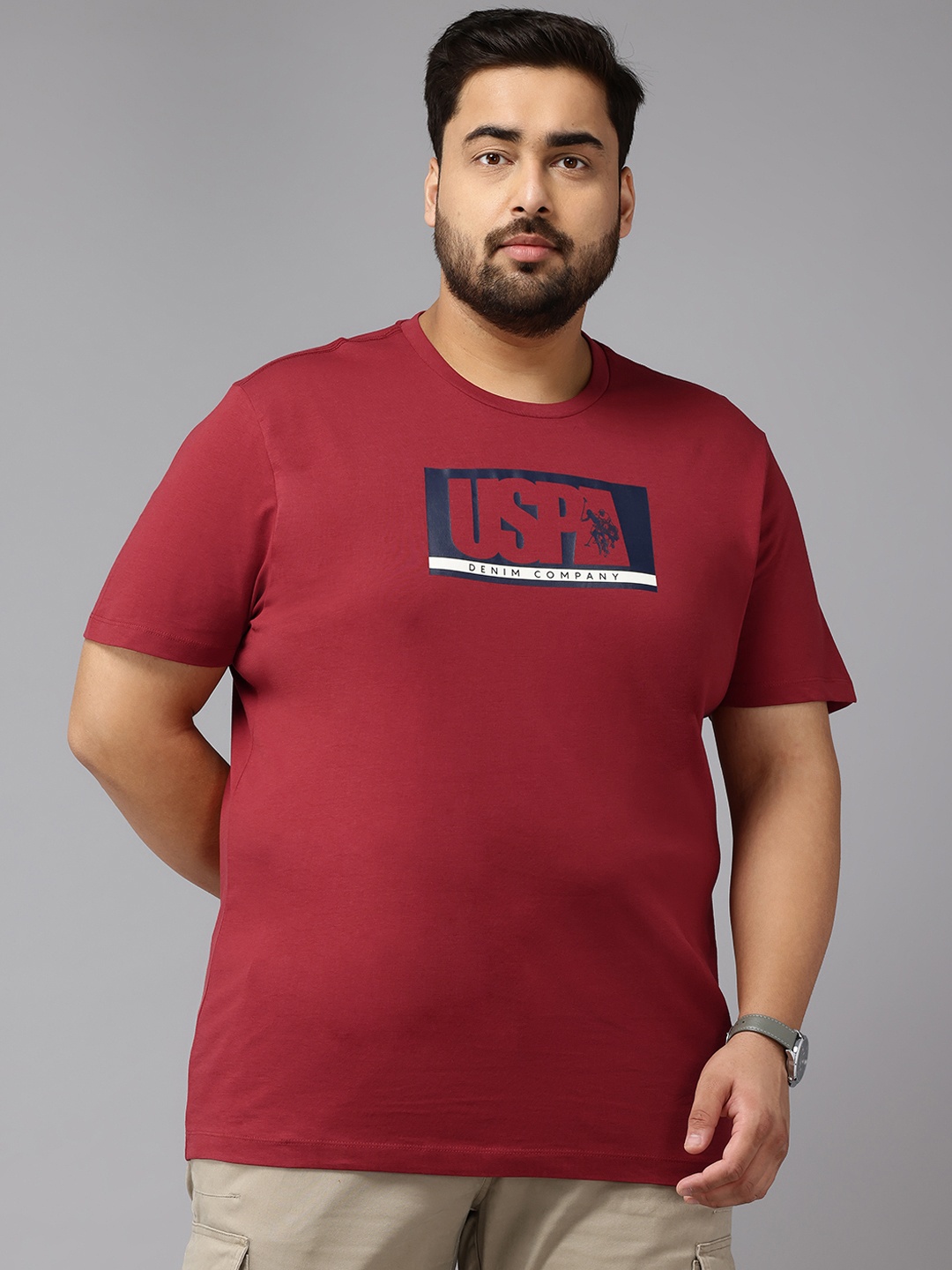 U.S. Polo Assn. Denim Co. Plus-Size Brand Logo Print Pure Cotton Slim Fit T-shirt, Red
U.S. Polo Assn. Denim Co. Plus-Size Brand Logo Print Pure Cotton Slim Fit T-shirt, Red